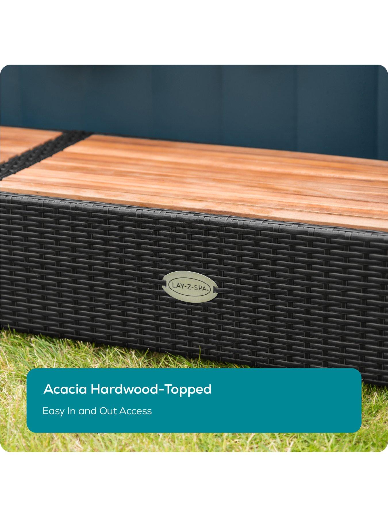 Image 5 of 7 of Lay-Z-Spa Square Rattan Hot Tub Surround with Storage 188cm, Black