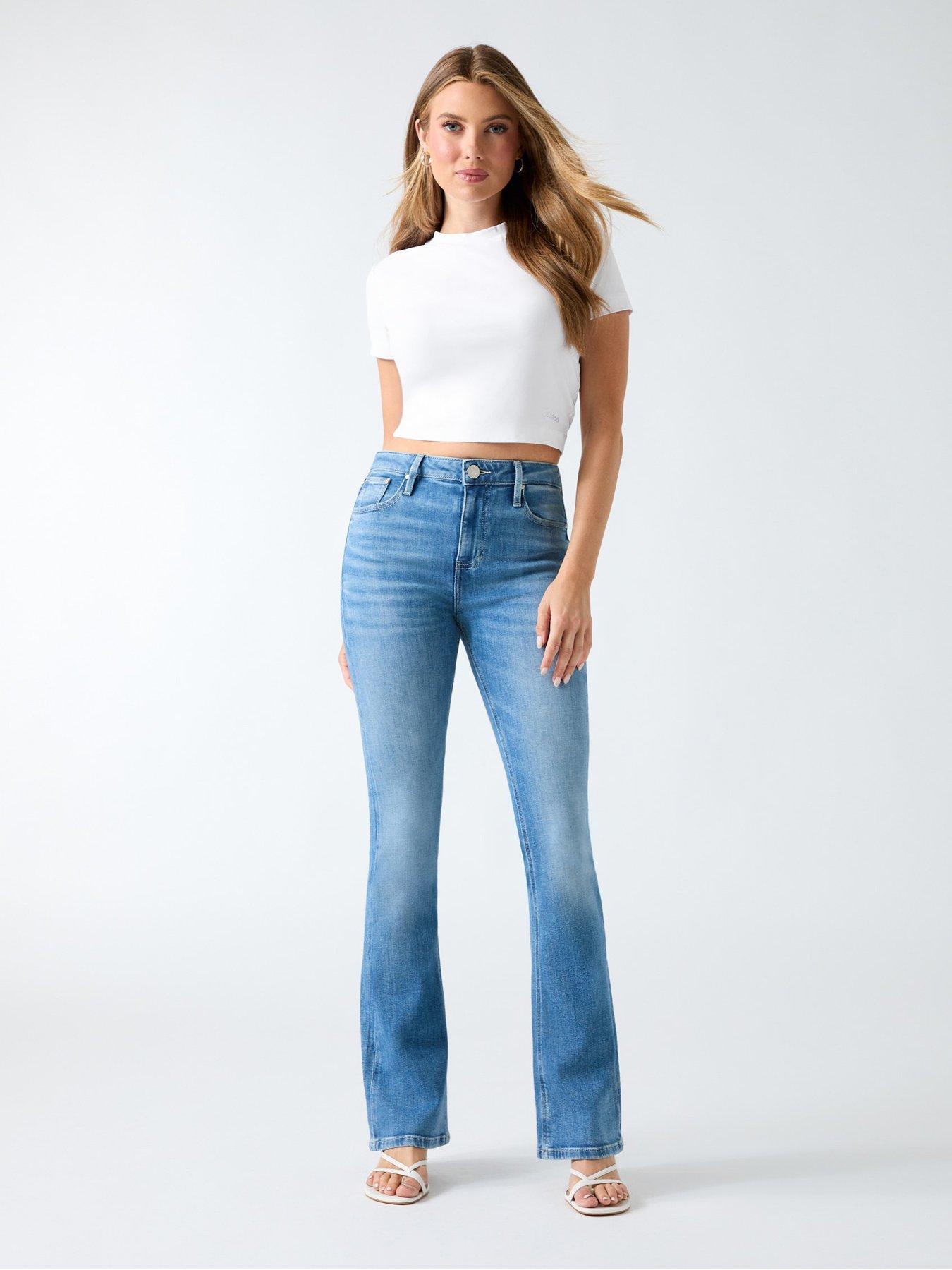 Image 1 of 4 of Guess Sexy Flare Jeans - Blue