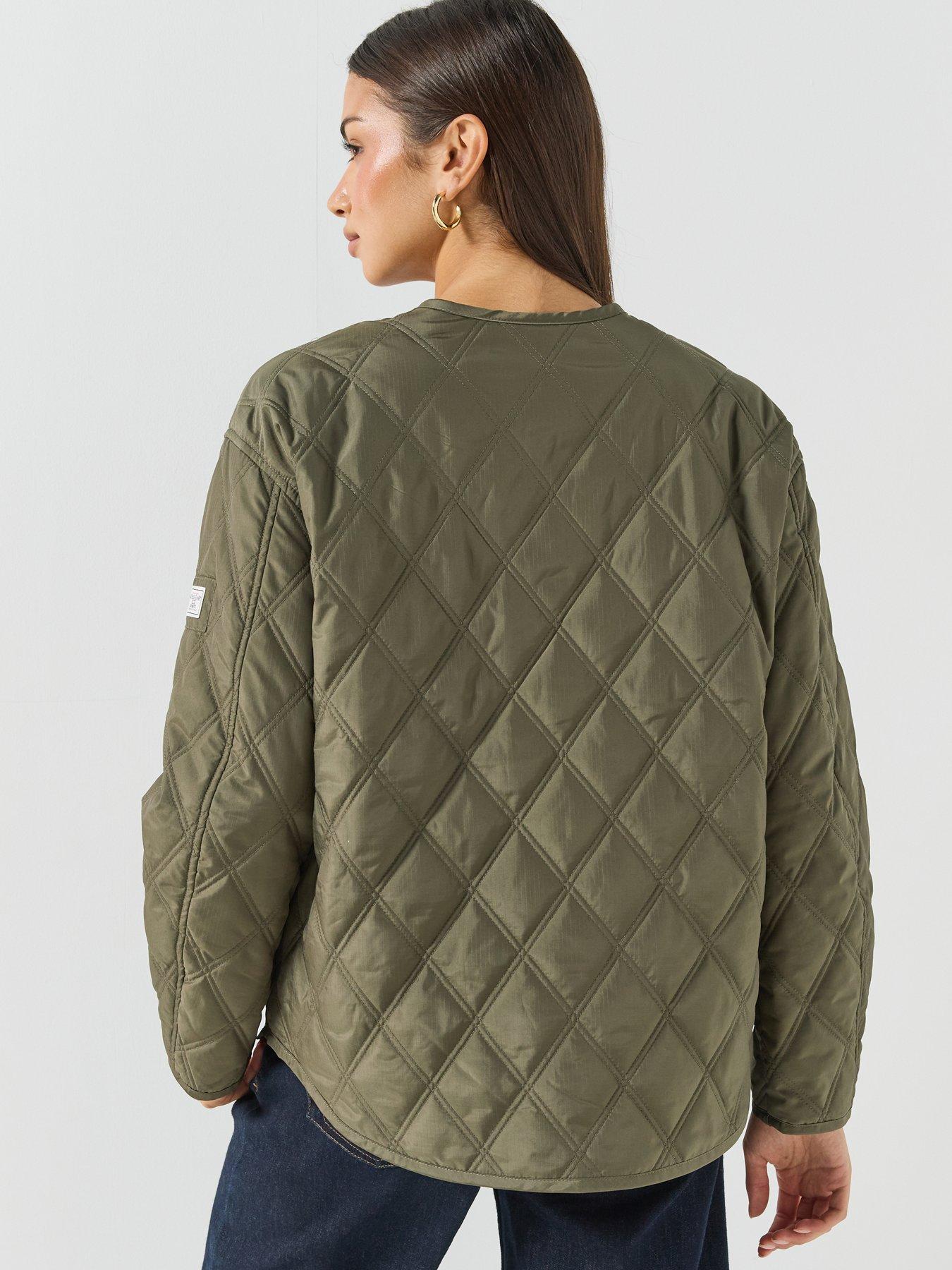 Image 2 of 6 of Guess Jeans Guess Jeans Quilted Hoodie - Green