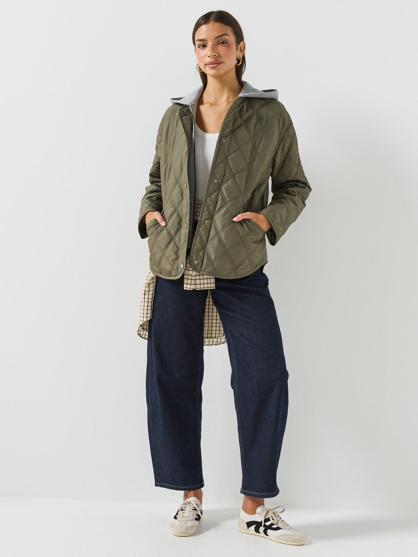 Image 3 of 6 of Guess Jeans Guess Jeans Quilted Hoodie - Green