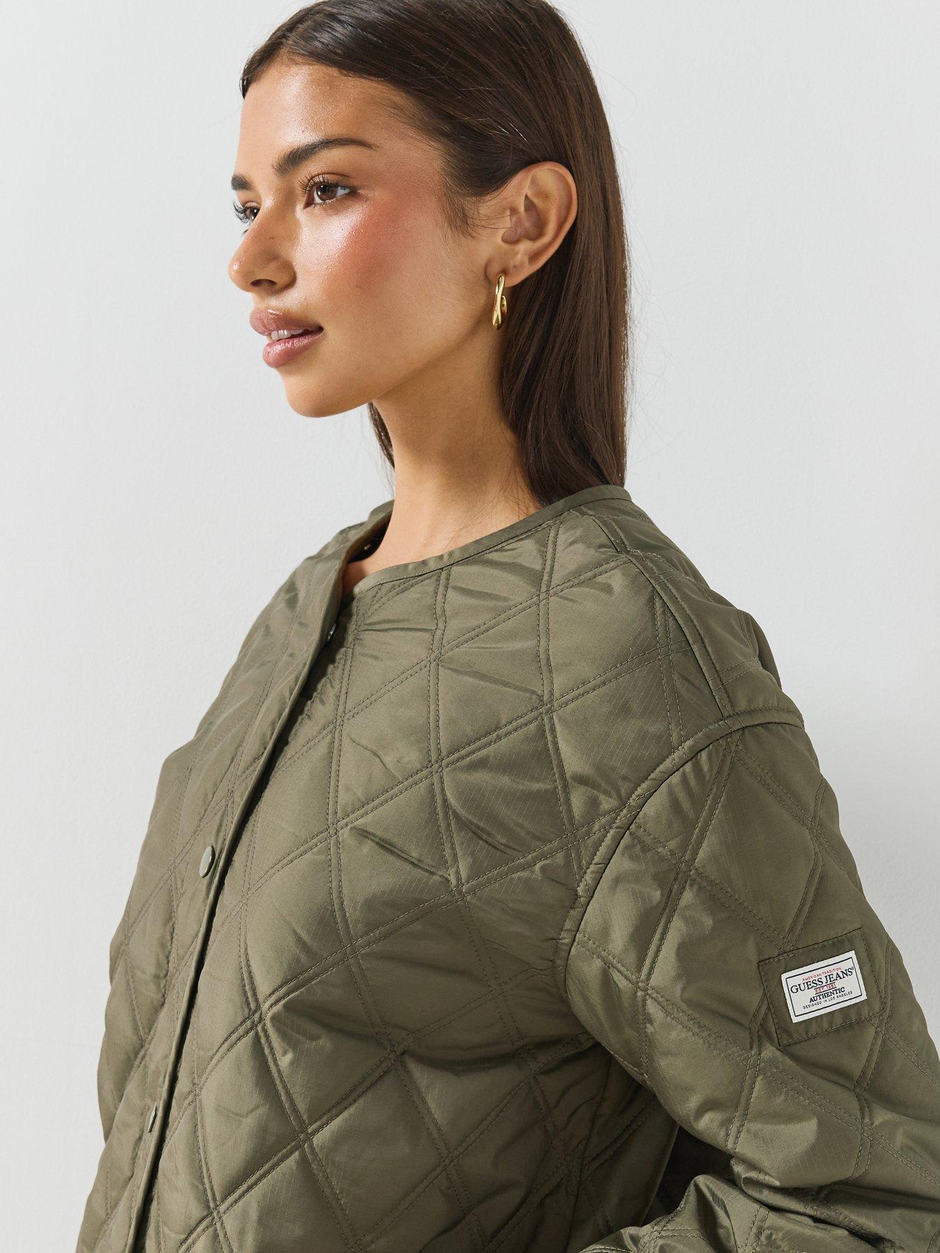 Image 5 of 6 of Guess Jeans Guess Jeans Quilted Hoodie - Green