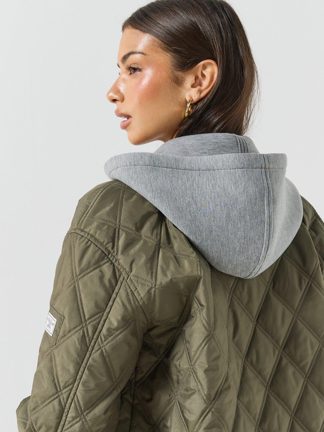 Image 6 of 6 of Guess Jeans Guess Jeans Quilted Hoodie - Green