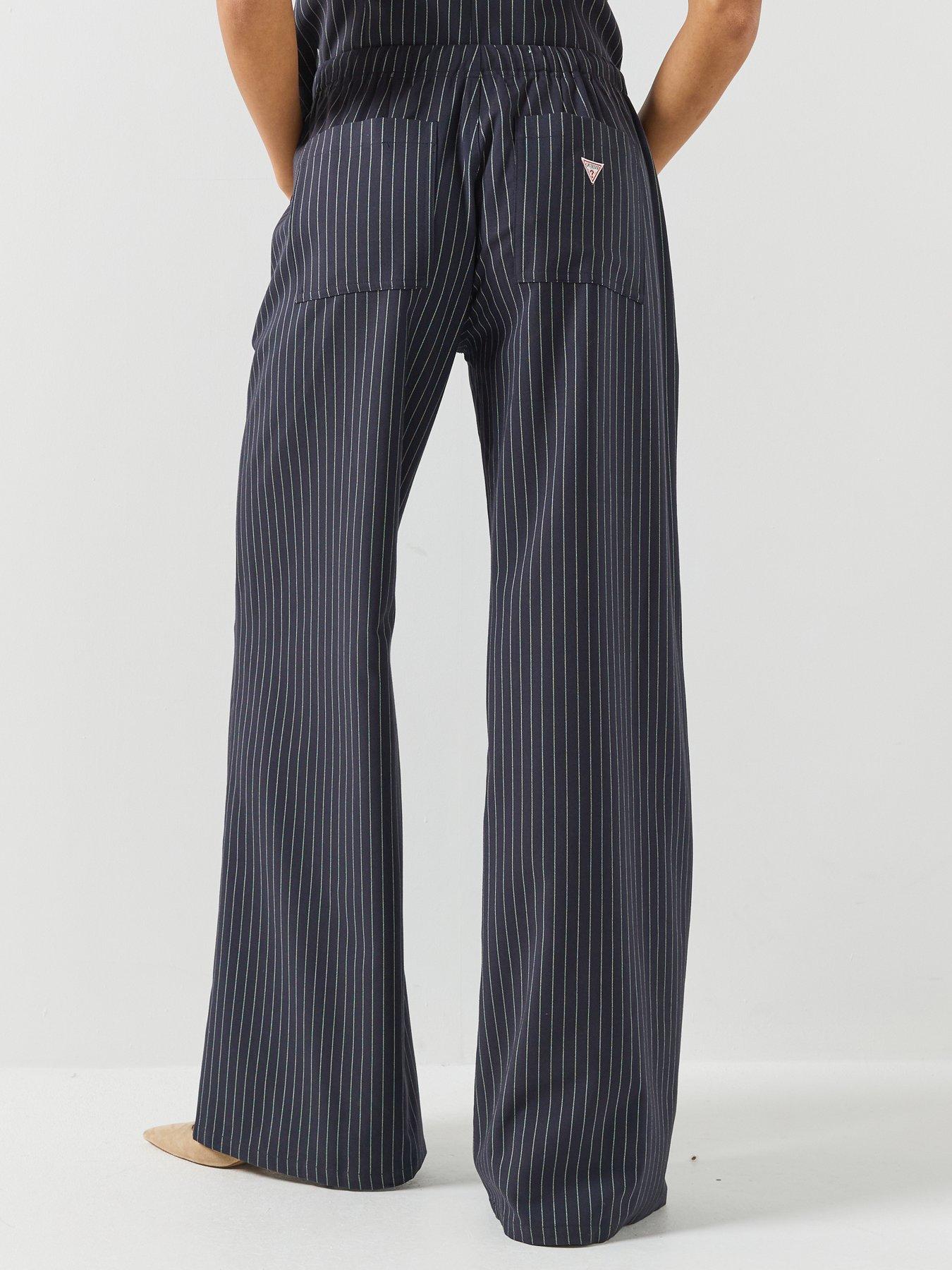 Image 2 of 6 of Guess Jeans Pull-on Pinstripe Wide Leg Trouser - Blue