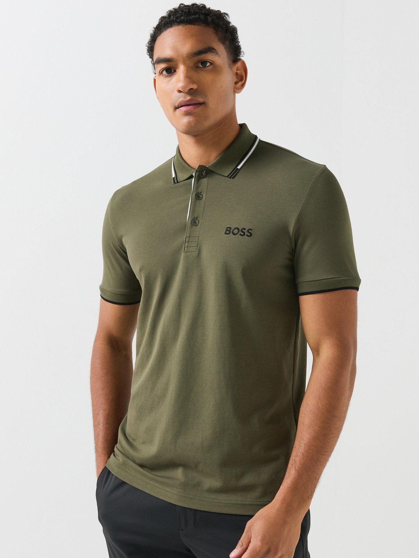 Image 1 of 6 of BOSS Mens Golf Paddy Pro Polo Shirt - Green