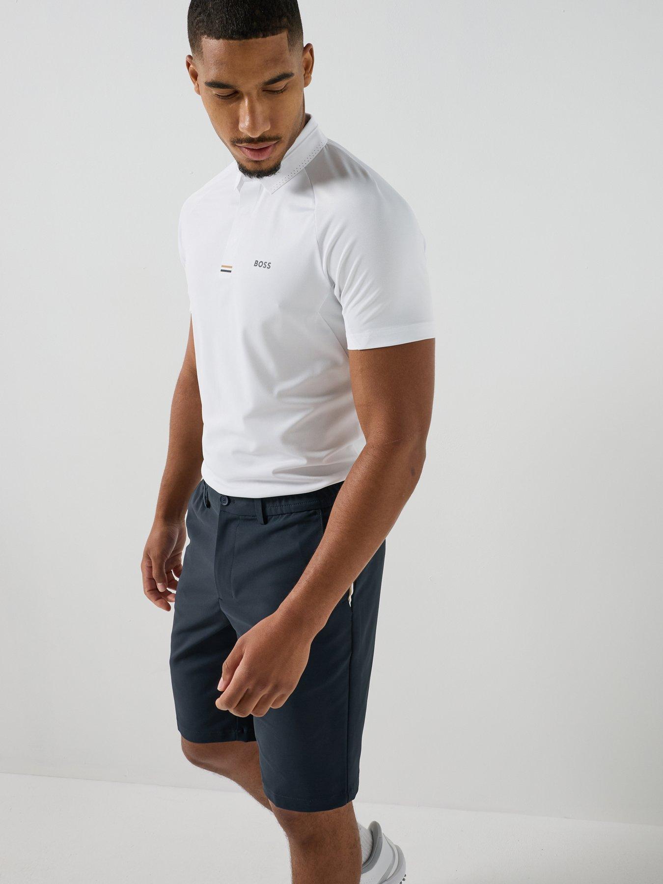 Image 4 of 6 of BOSS Mens Golf Paddy Tech Polo Shirt - White