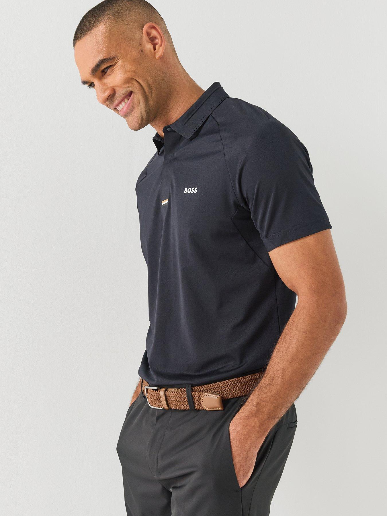 Image 5 of 5 of BOSS Mens Golf Paddy Tech Stretch Polo Shirt - Blue