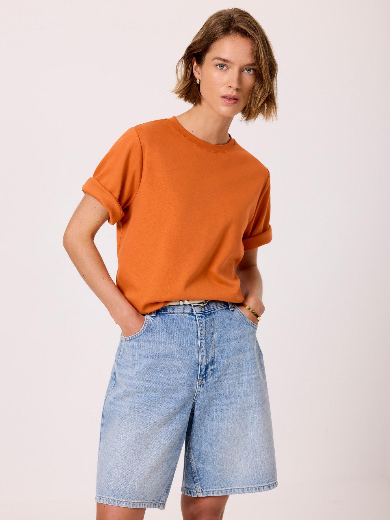 Mint Velvet Cotton Ultimate T-Shirt - Orange
