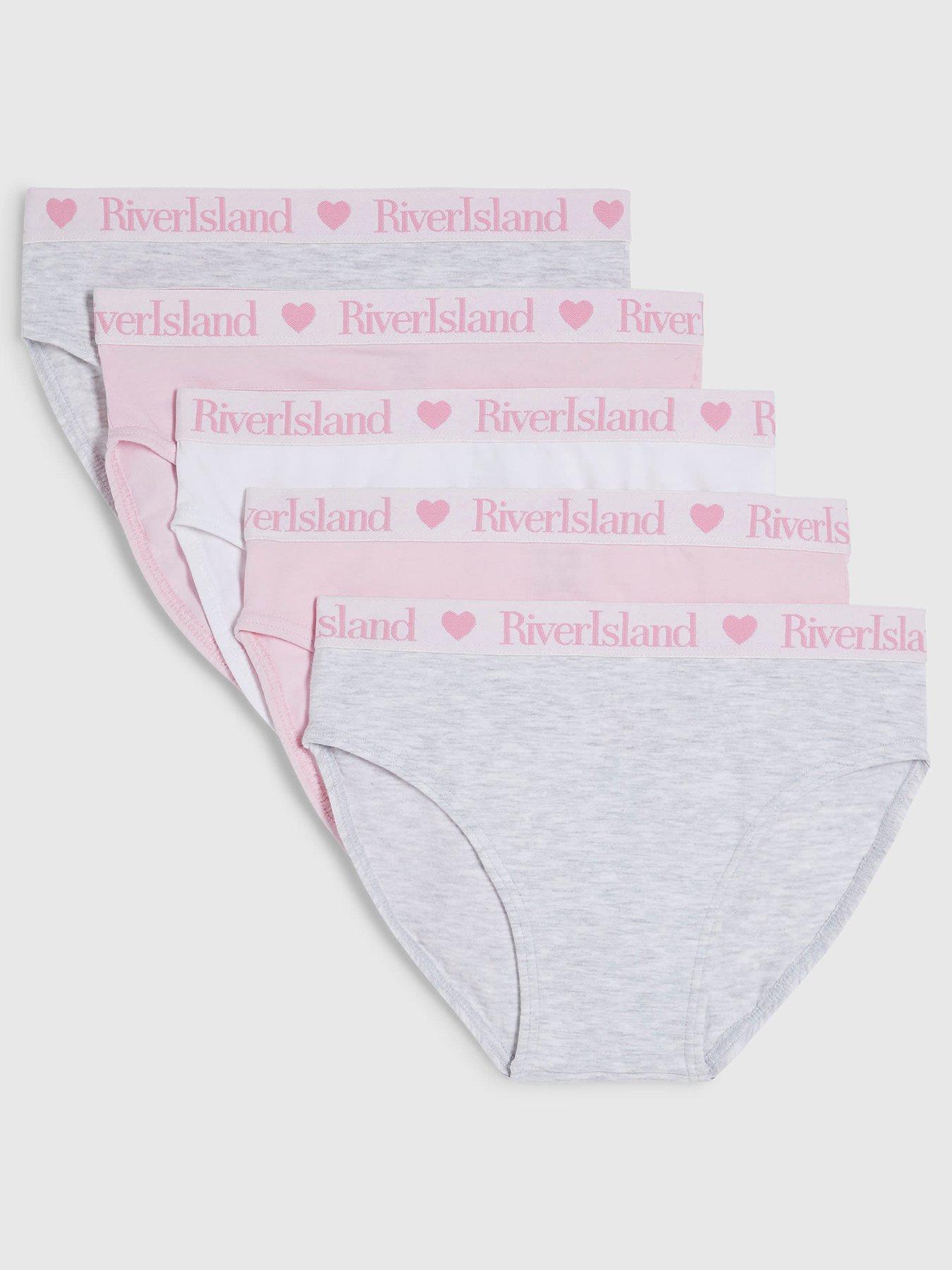 River Island Girls Pack of 5 Briefs - Pink