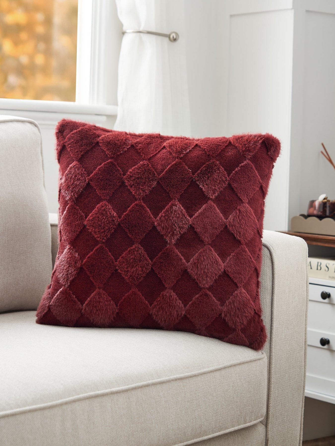 The Very Collection Faux Fur Diamond Cushion