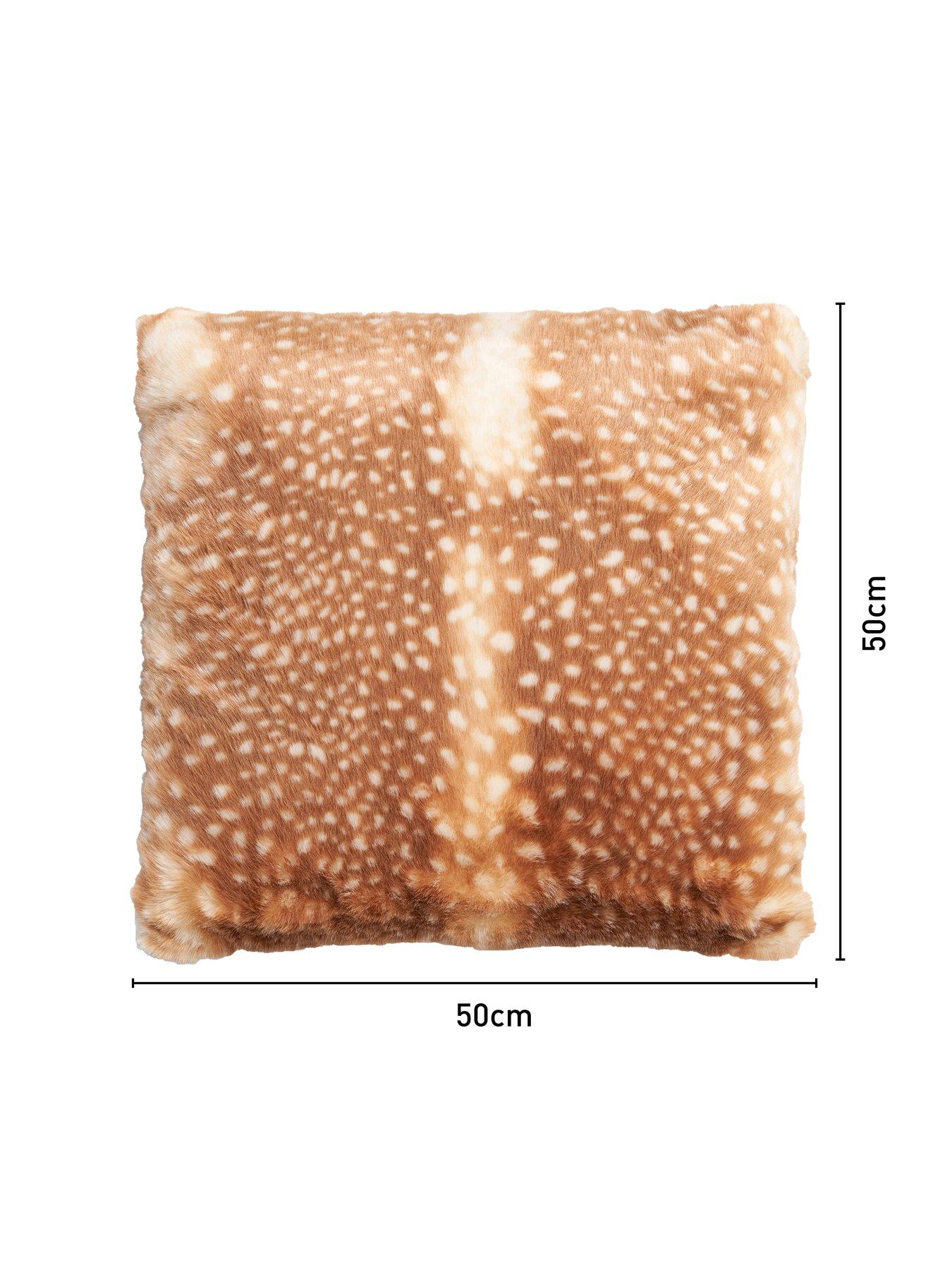Image 6 of 6 of The Very Collection Fawn Faux Fur Cushion - Brown