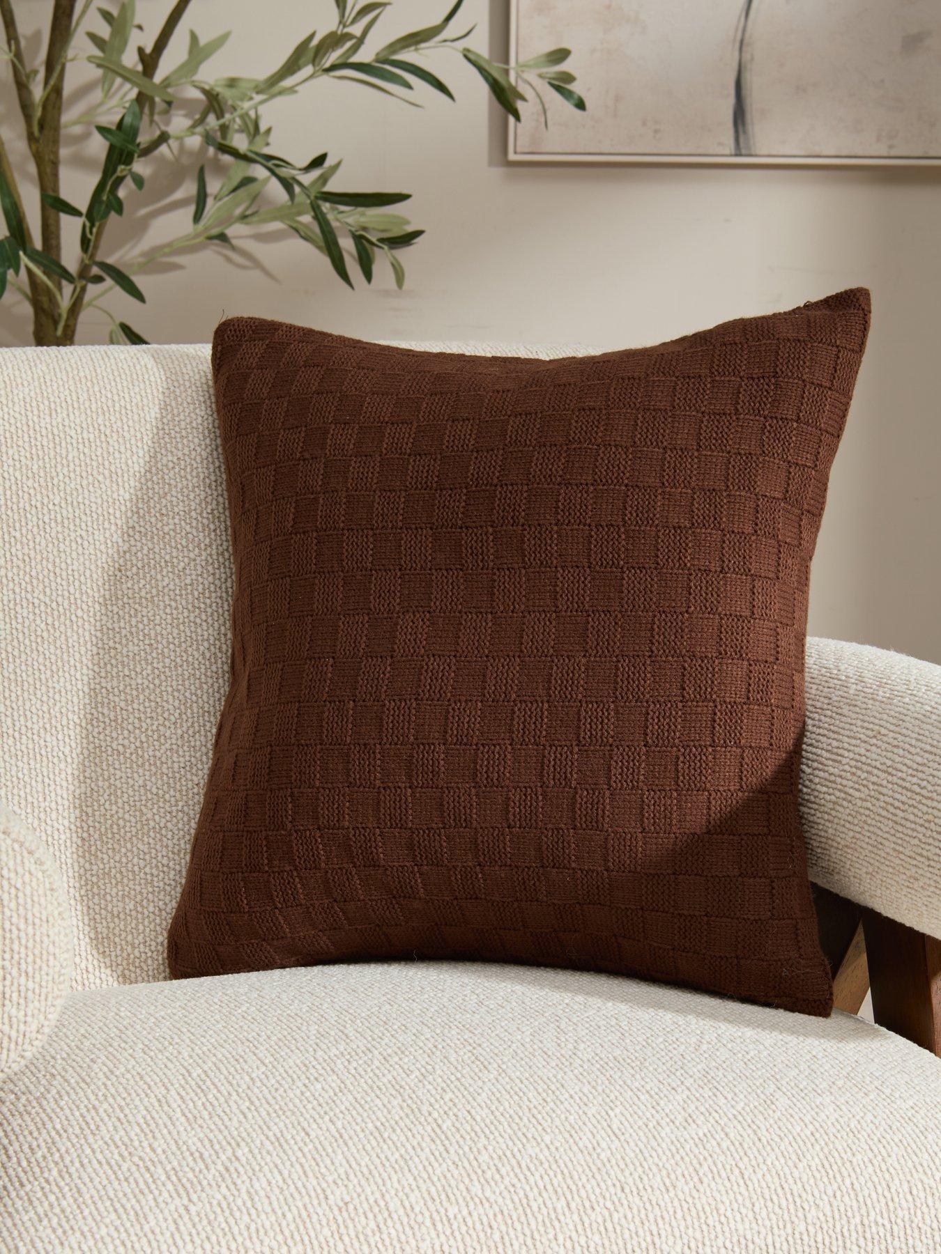 The Very Collection Knitted Checkerboard Cushion