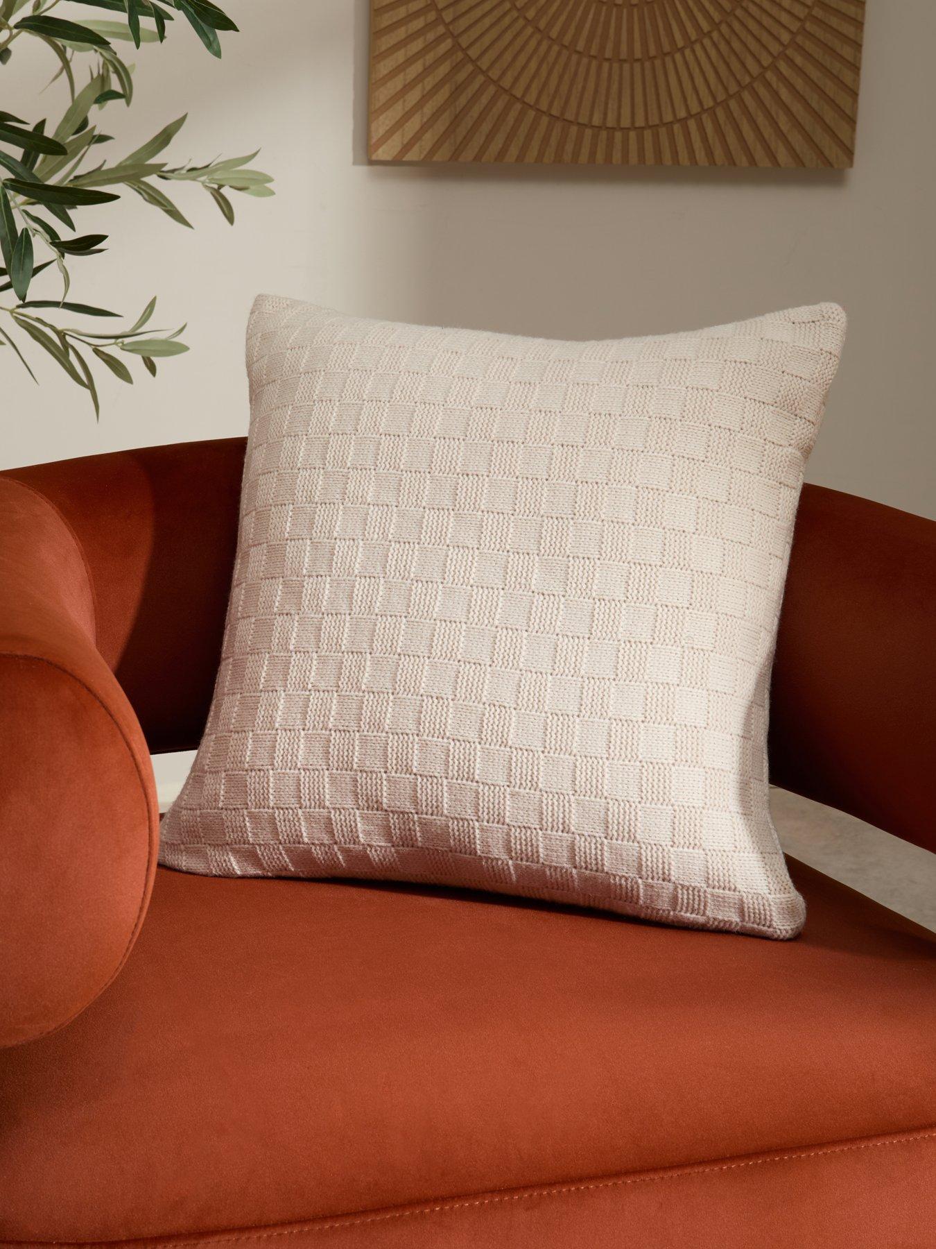 Image 1 of 7 of The Very Collection Knitted Checkerboard Cushion