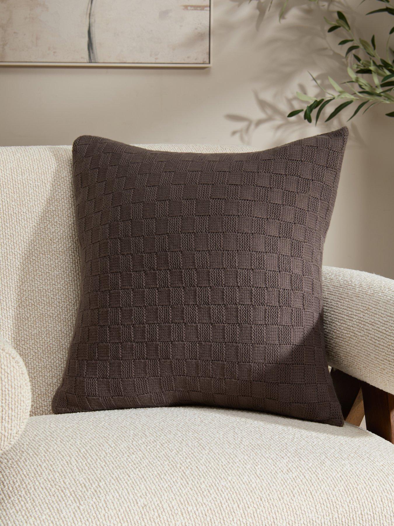 The Very Collection Knitted Checkerboard Cushion