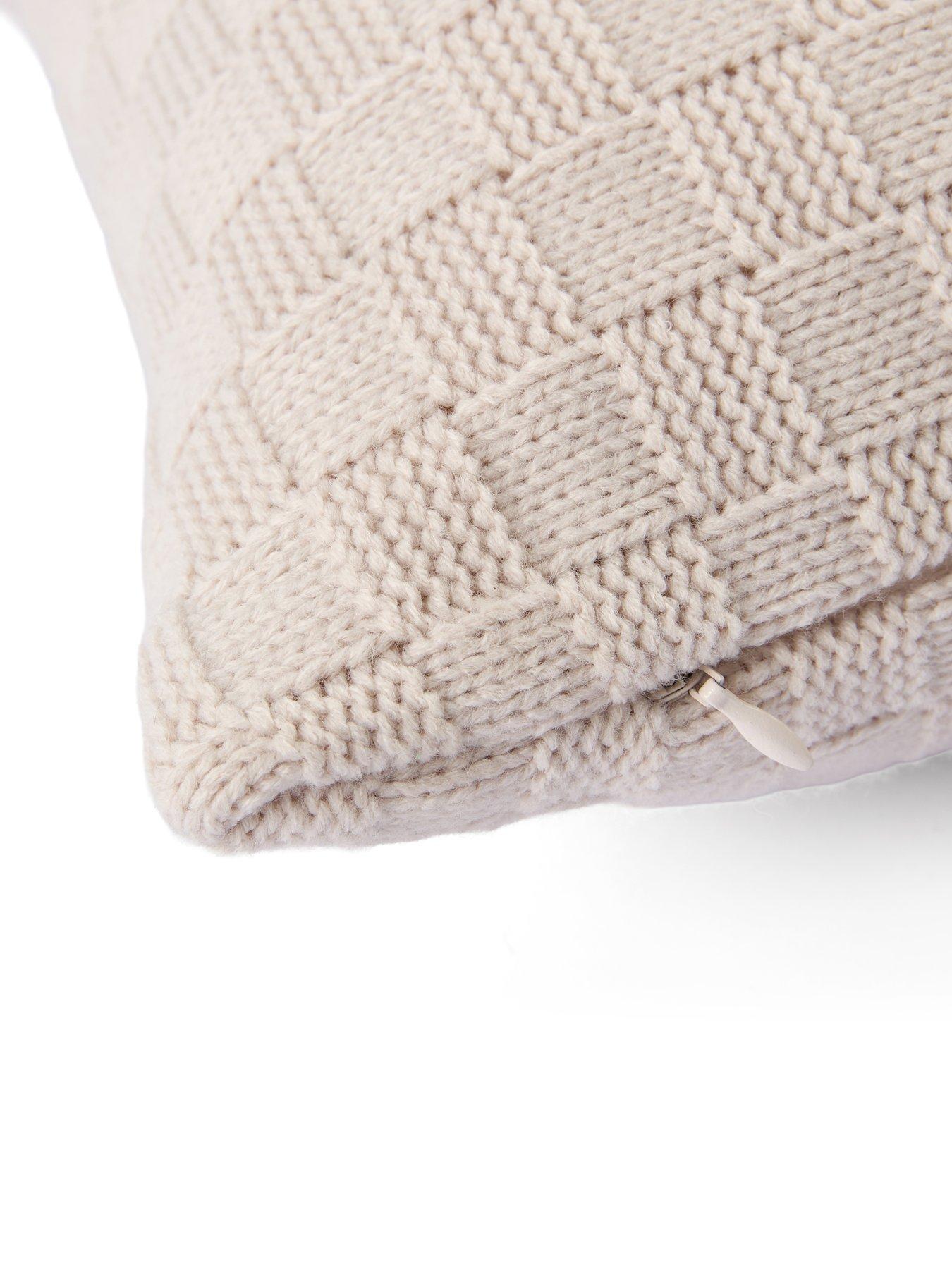 Image 7 of 7 of The Very Collection Knitted Checkerboard Cushion