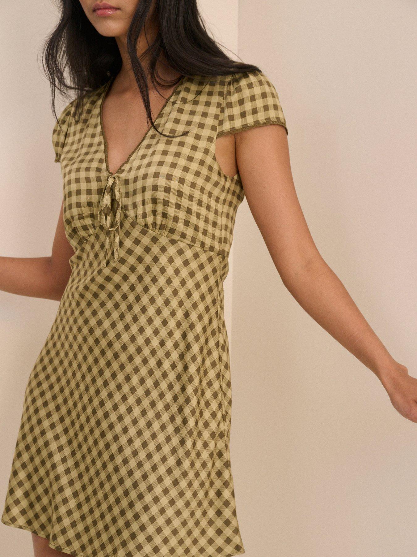 Image 4 of 5 of Nobodys Child Rosa Gingham Mini Dress - Green