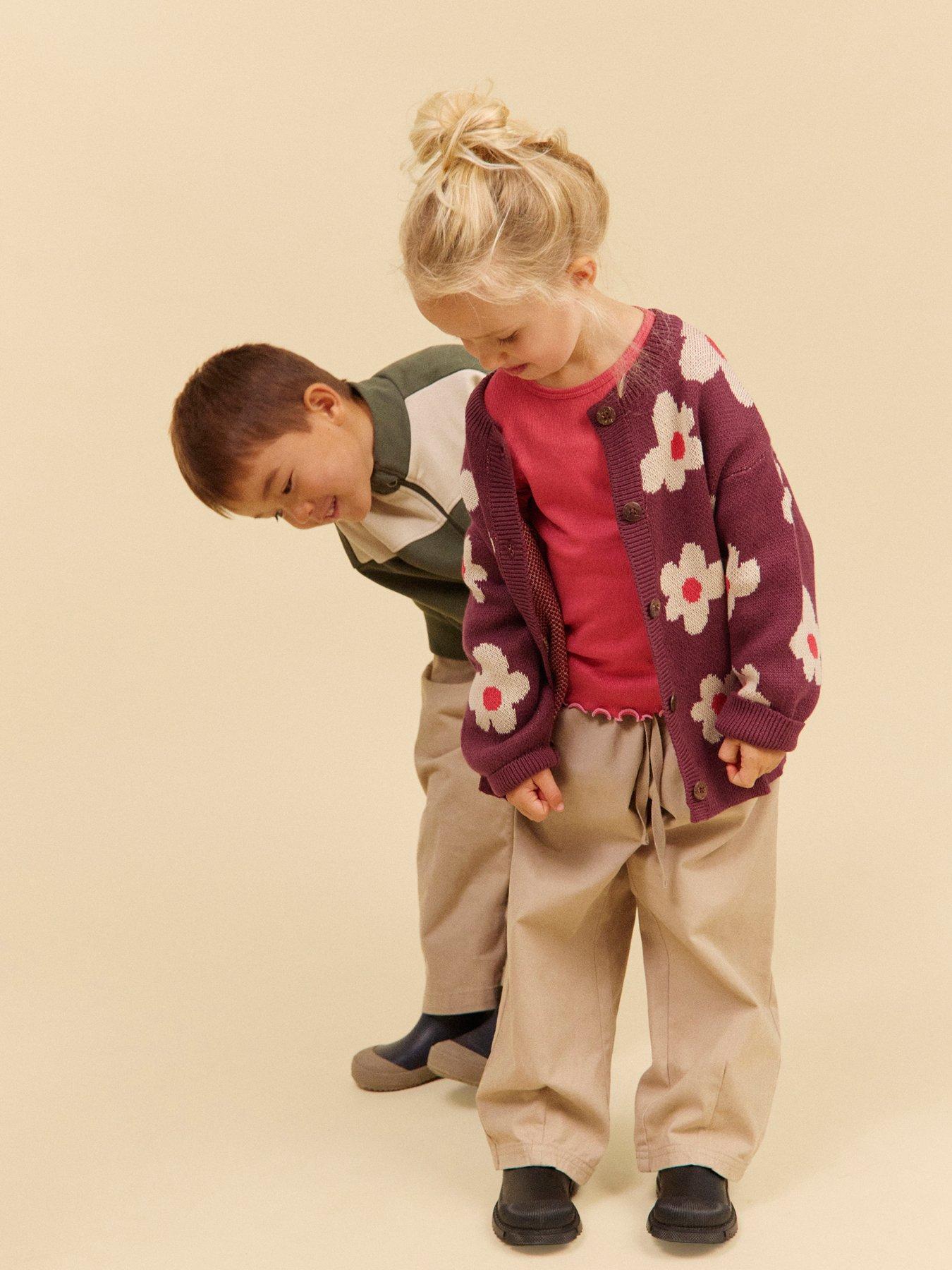 Image 1 of 6 of Wheat Girls Alvilda Floral Jacquard Cardigan - Dark Purple