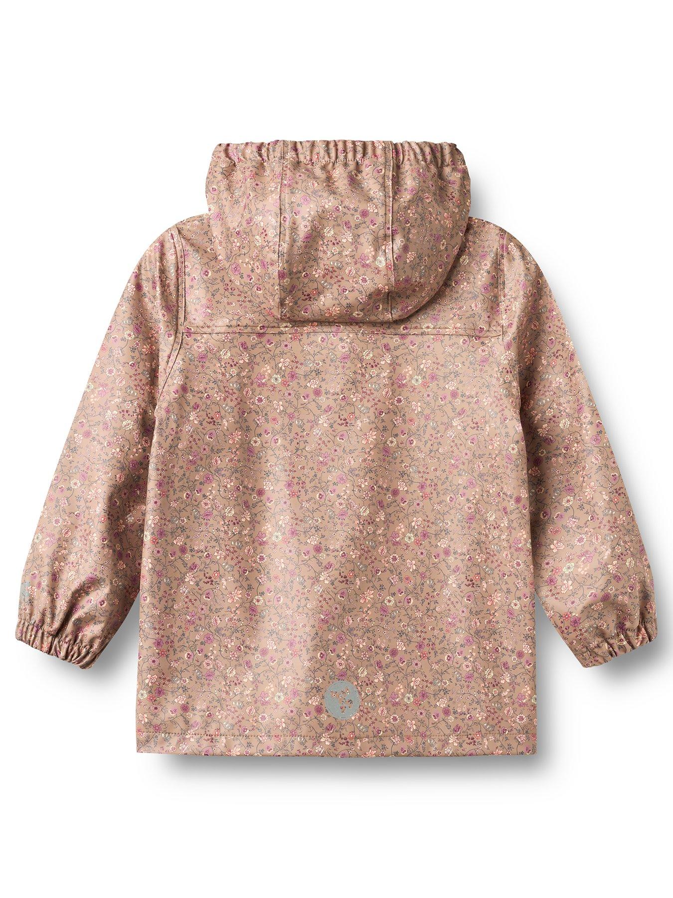 Image 2 of 3 of Wheat Girls Floral Rain Jacket - Pink