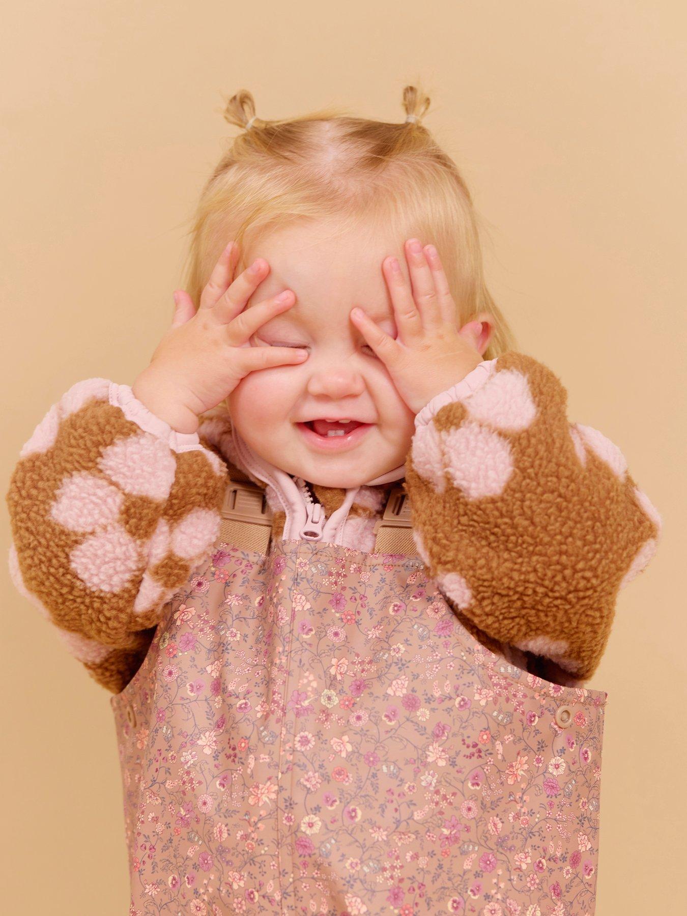Wheat Baby Girls Floral Fleece Jacket - Multi