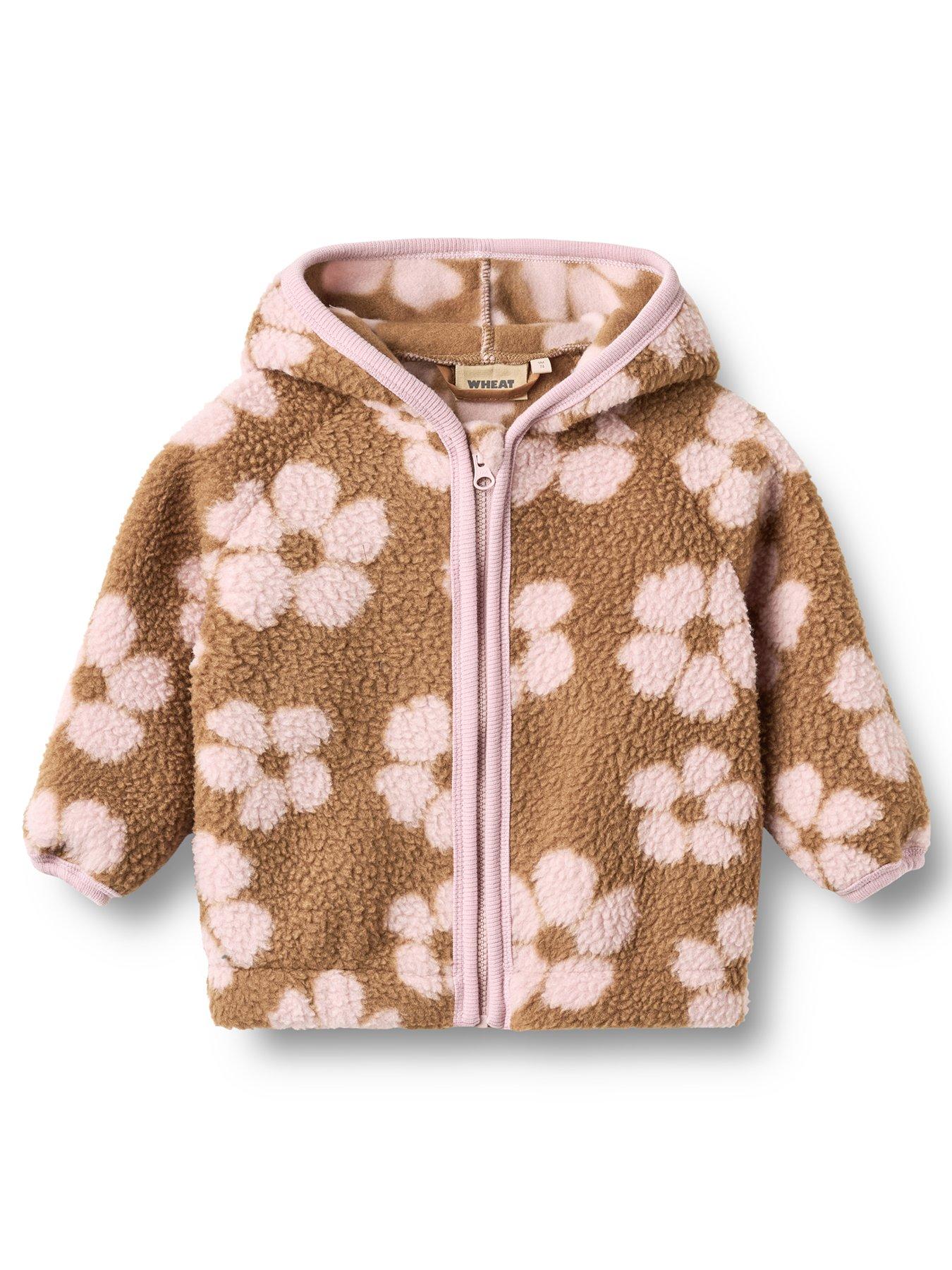 Wheat Baby Girls Floral Fleece Jacket - Multi