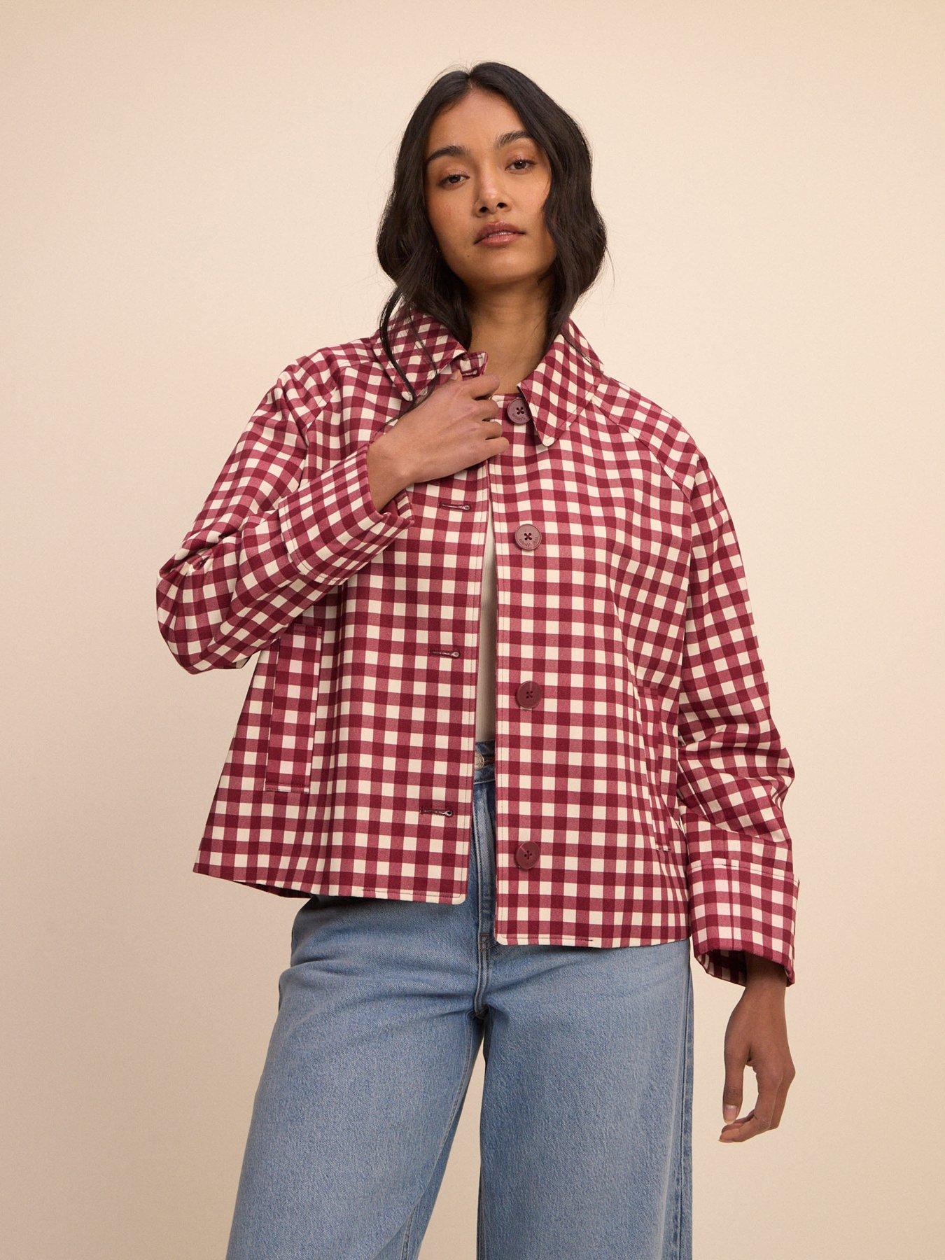 Nobodys Child Oyanti Gingham Swing Jacket - Red