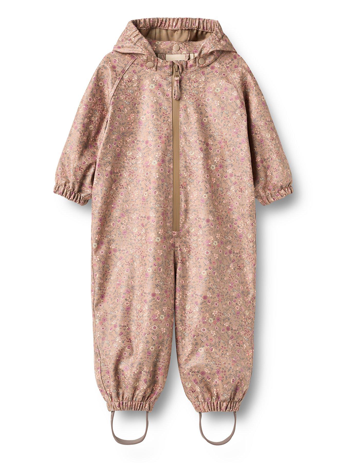 Wheat Baby Girls Mika Floral Puddlesuit - Pink