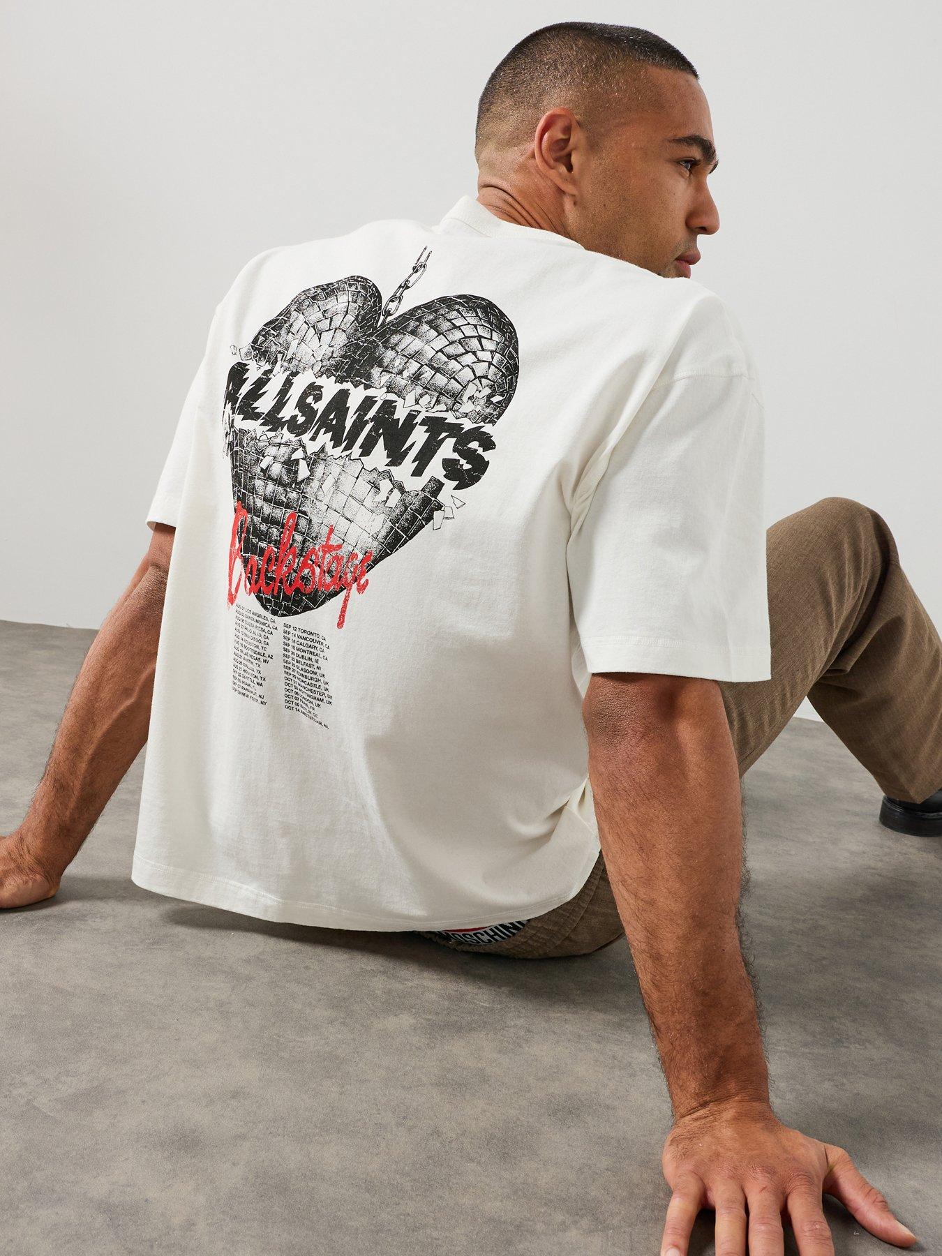 Image 1 of 6 of AllSaints Reflect Graphic T-Shirt - White