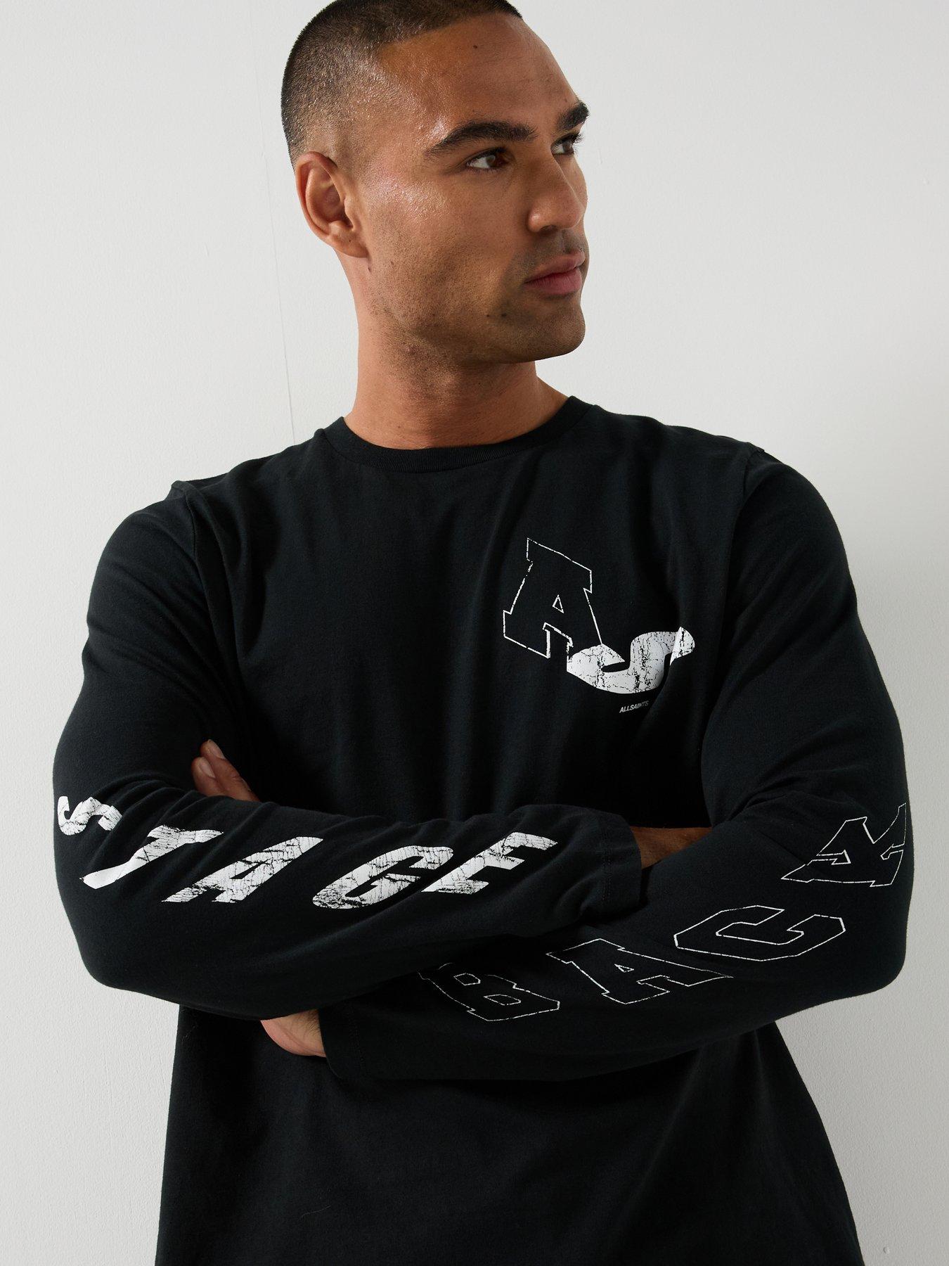 Image 4 of 6 of AllSaints Allsaints Upstaged Long Sleeve T-shirt - Black