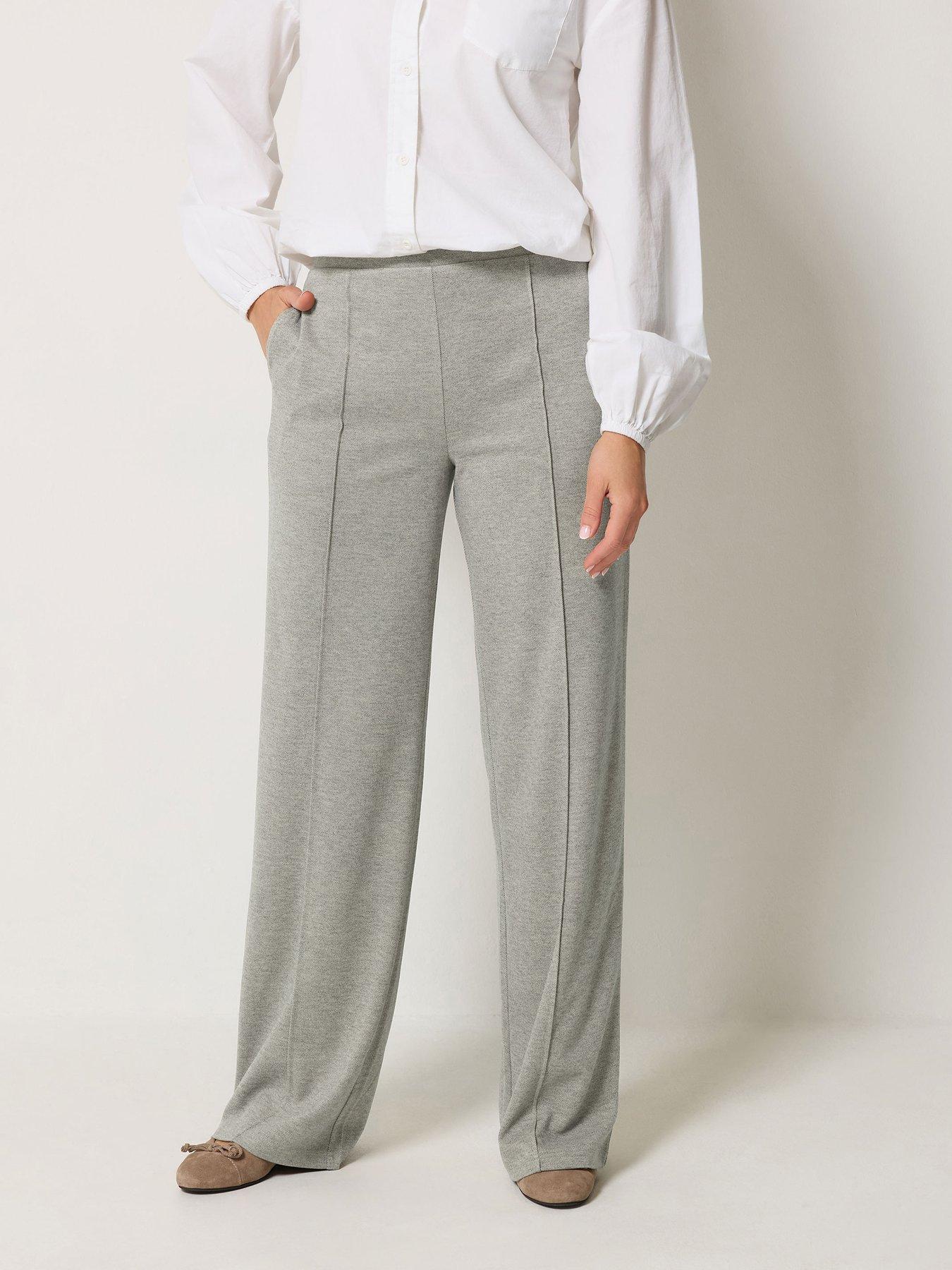 Long Tall Sally Premium Brushed Seam Trousers 34" - Grey
