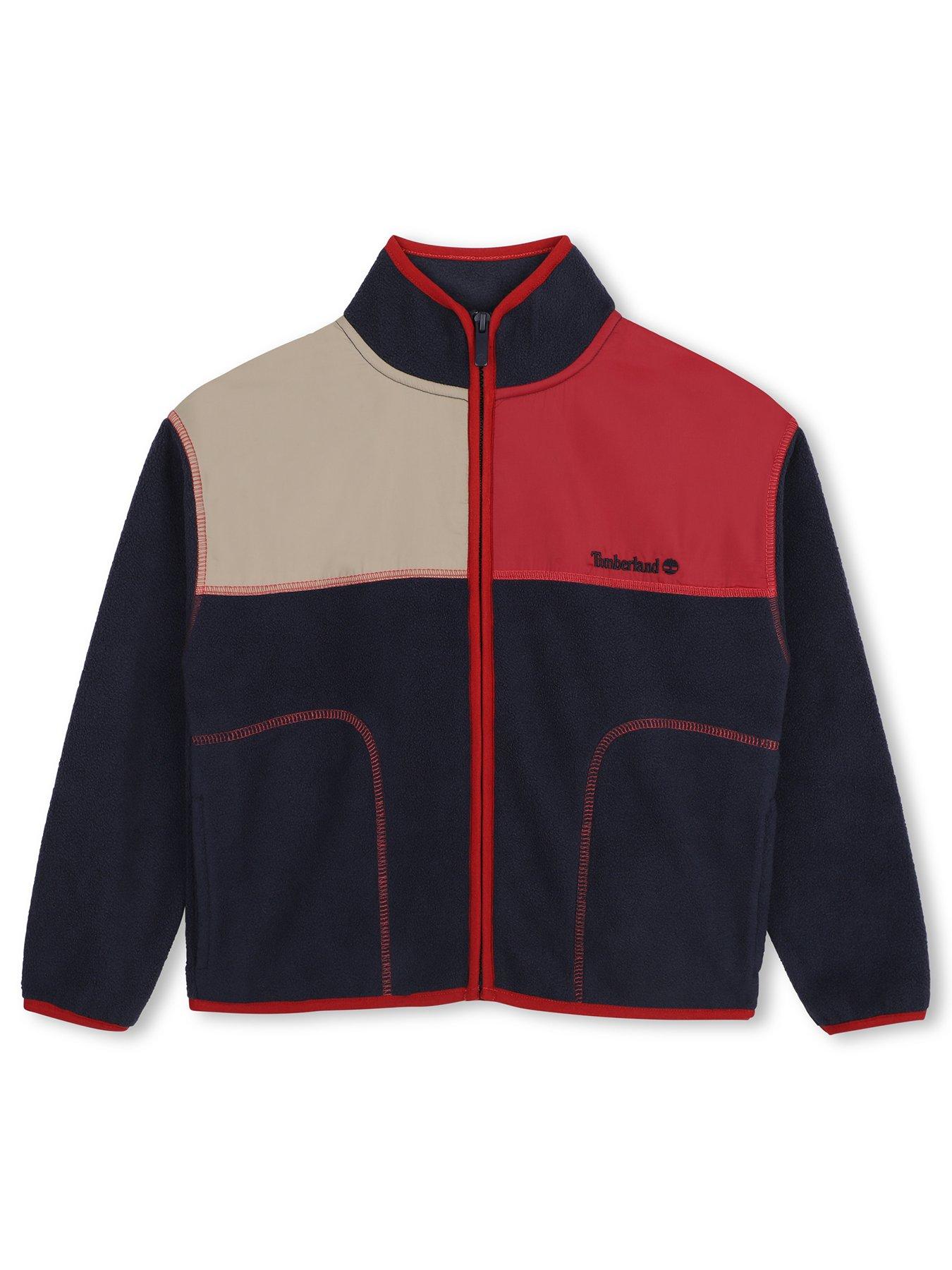Image 1 of 3 of Timberland Boys Colour Block Fleece Jacket - Navy