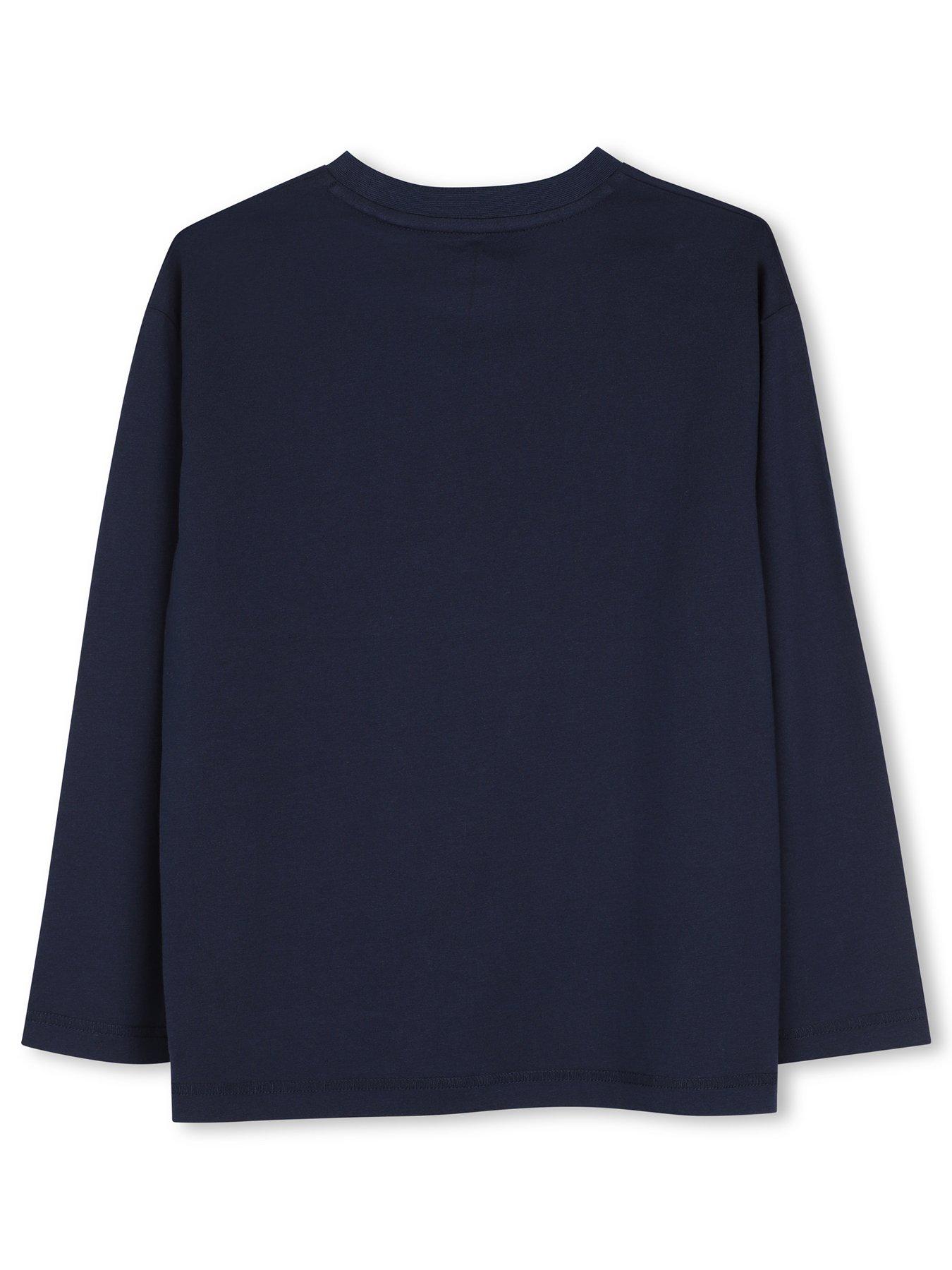 Image 2 of 3 of Timberland Boys Logo Graphic Long Sleeve T-Shirt - Navy