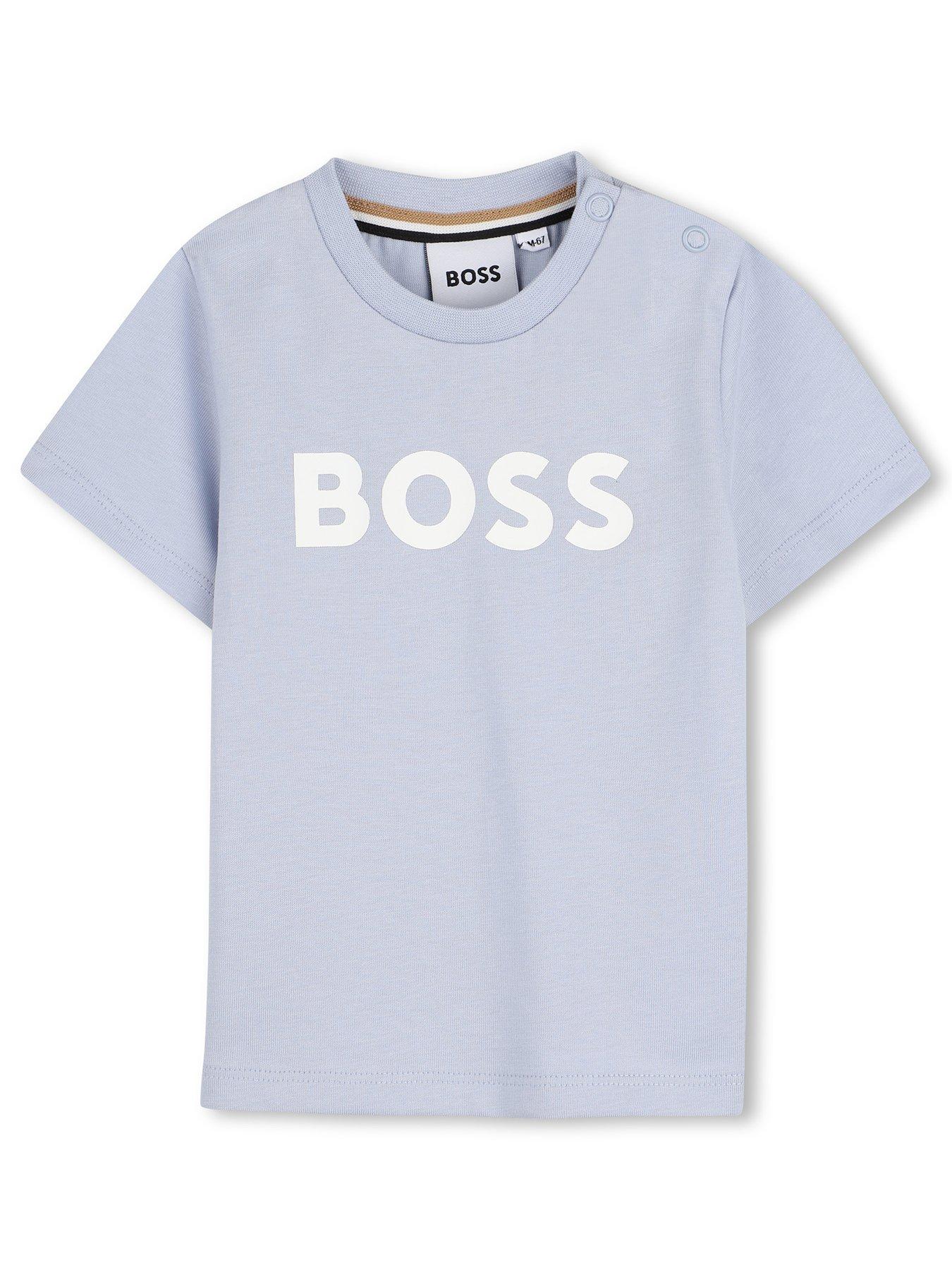 BOSS Baby Boys Logo Short Sleeve T-shirt - Light Blue
