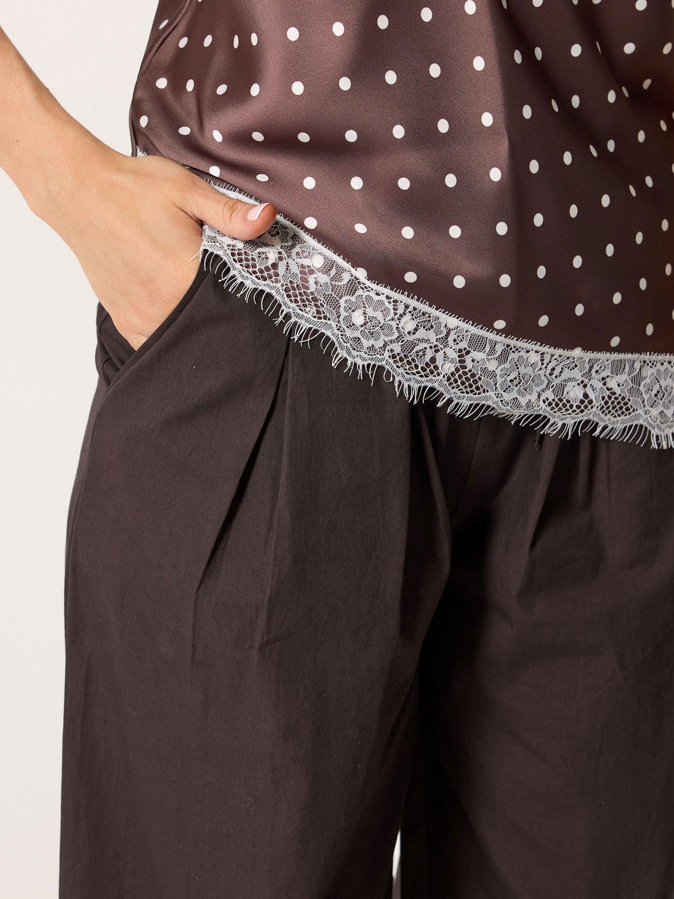 Image 4 of 4 of Long Tall Sally Barrel Cotton Trousers 34" - Brown
