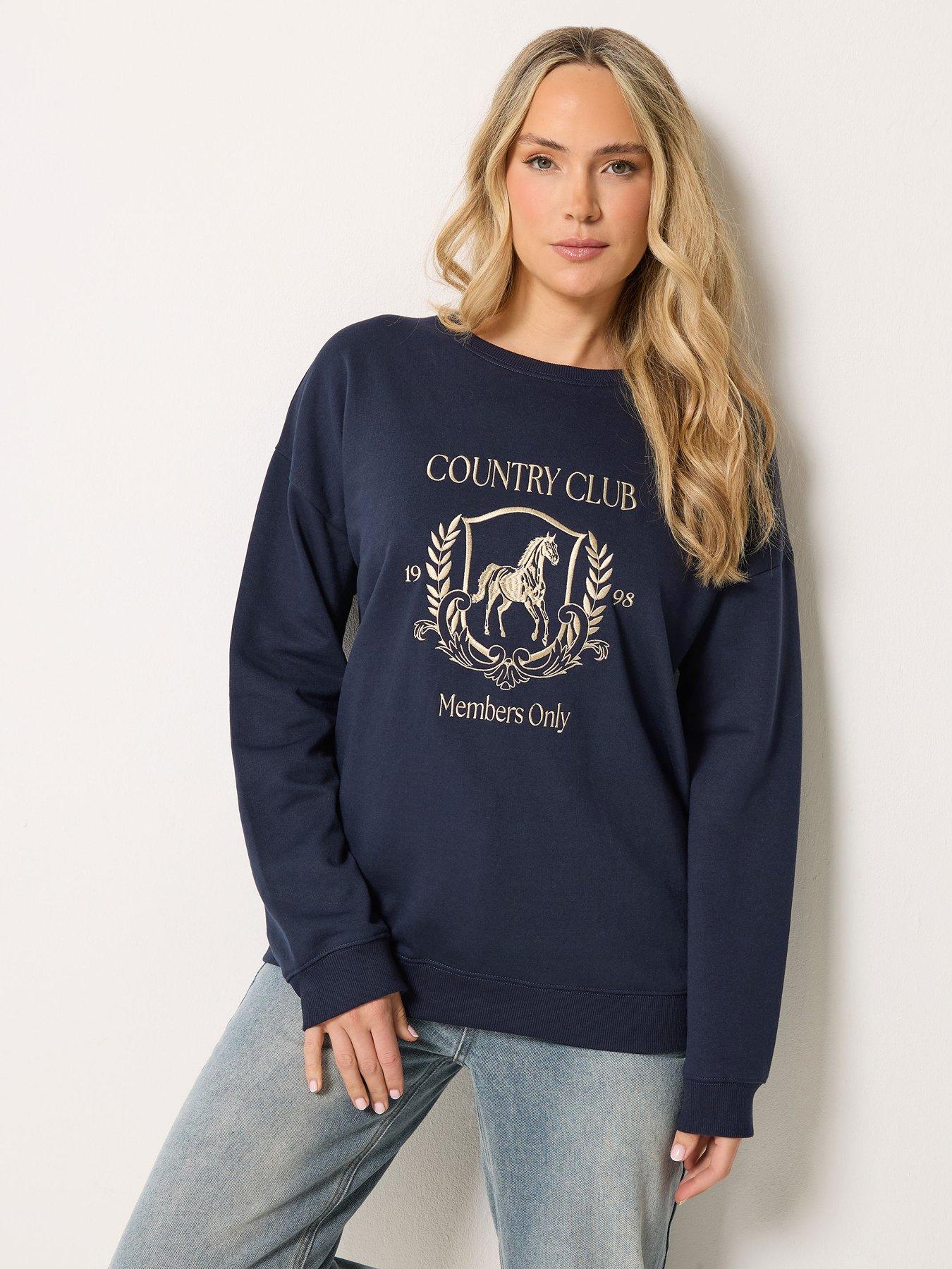 Long Tall Sally Country Club Embroidered Sweatshirt - Blue