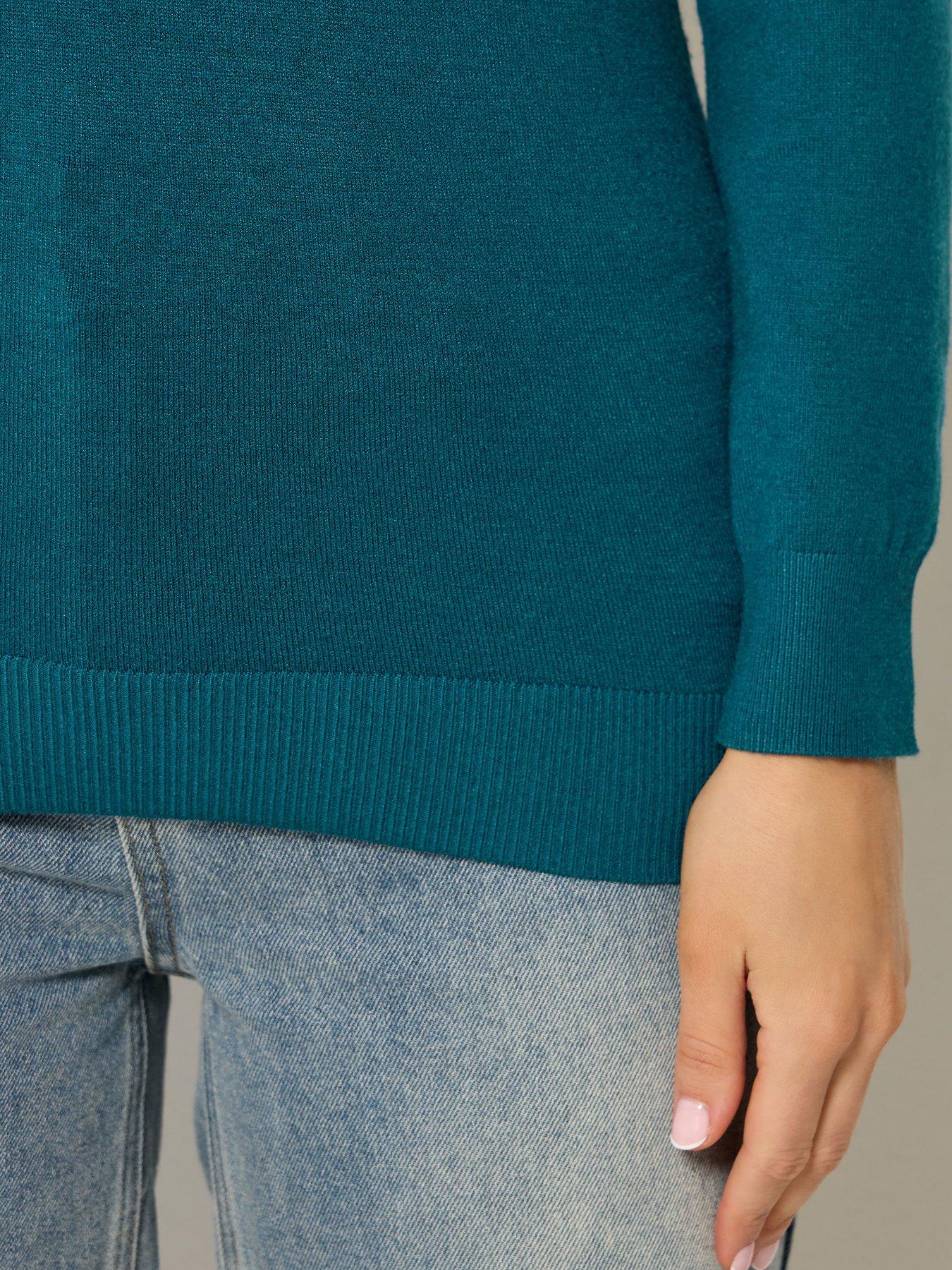 Image 4 of 4 of Long Tall Sally V Neck Jumper - Blue