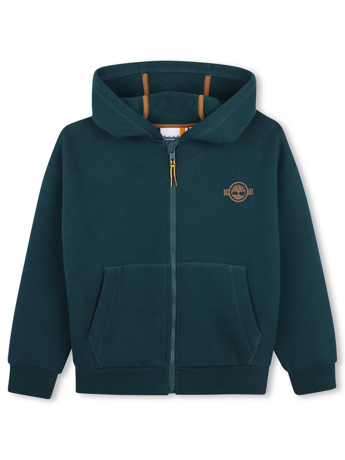 Image 1 of 3 of Timberland Boys Zip Through Hoodie - Green