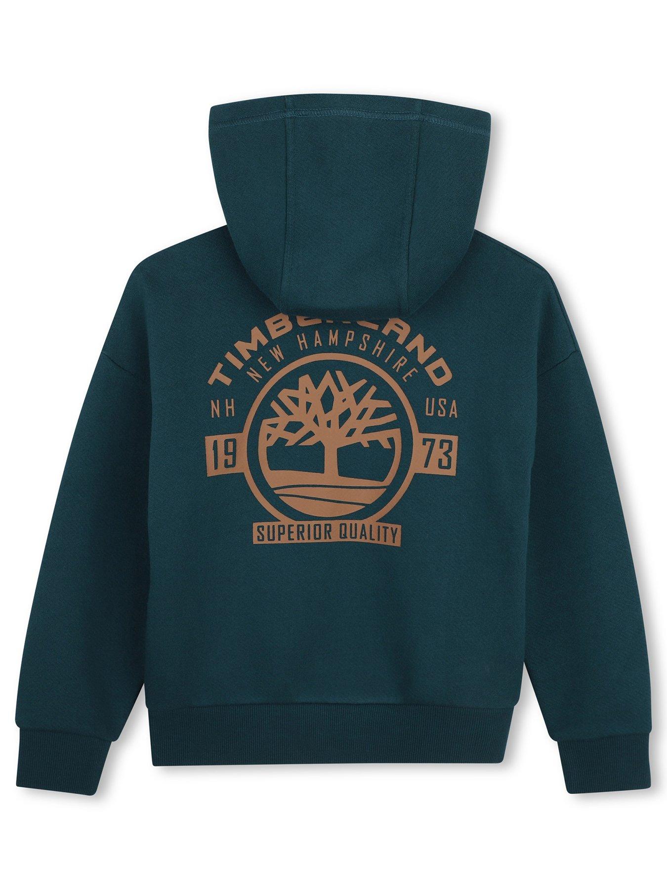 Image 2 of 3 of Timberland Boys Zip Through Hoodie - Green