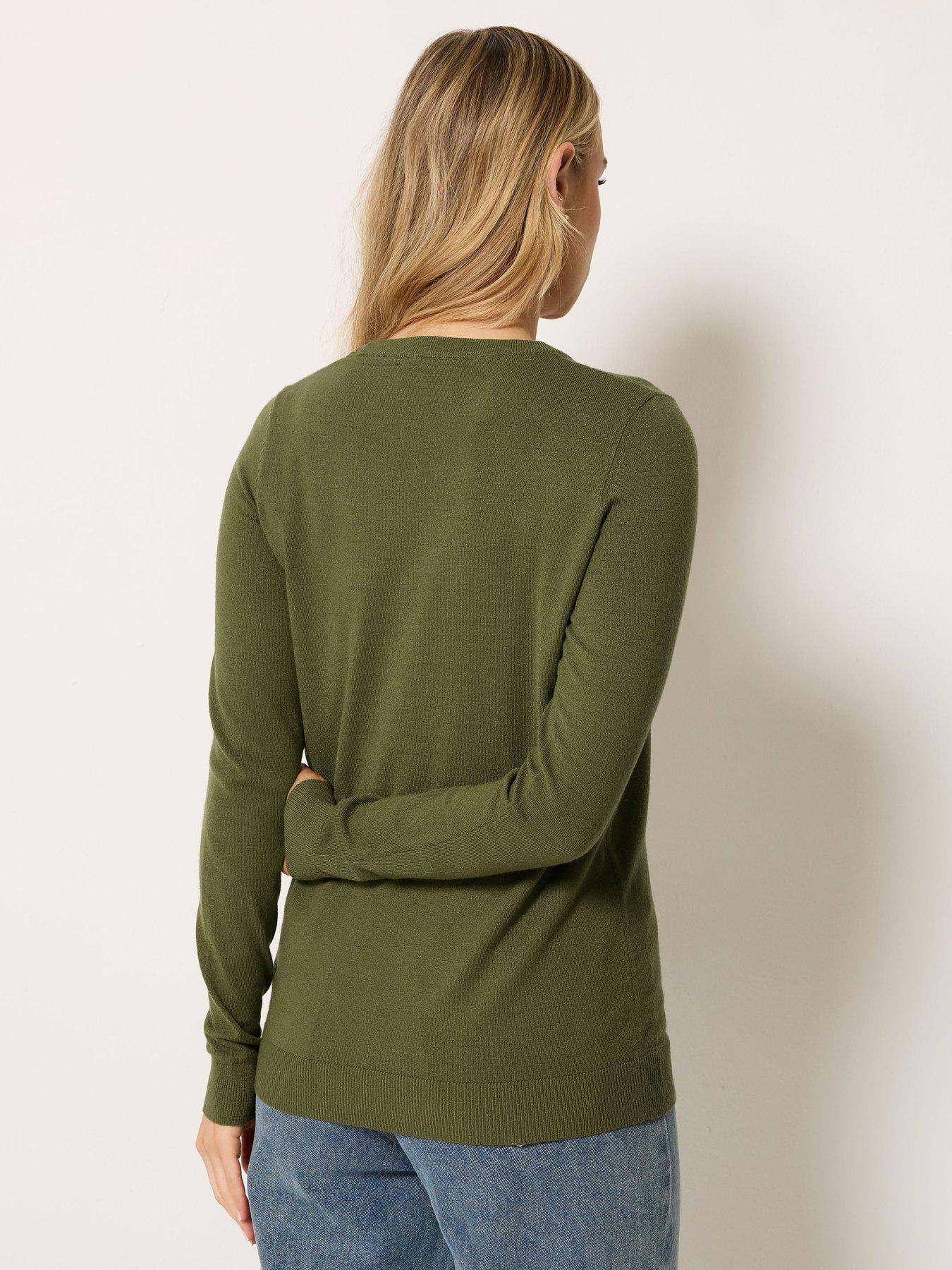 Image 2 of 4 of Long Tall Sally Crew Neck Jumper - Green