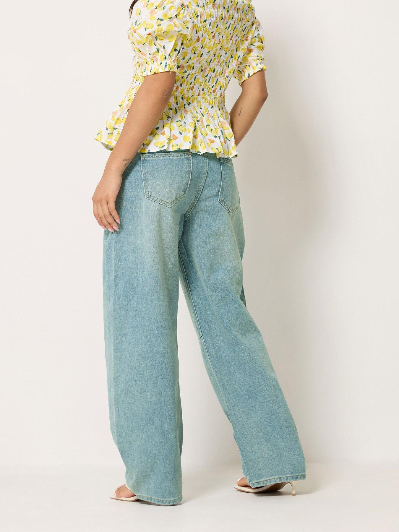Image 2 of 4 of PixieGirl Petite Barrel Balloon Jeans - Blue