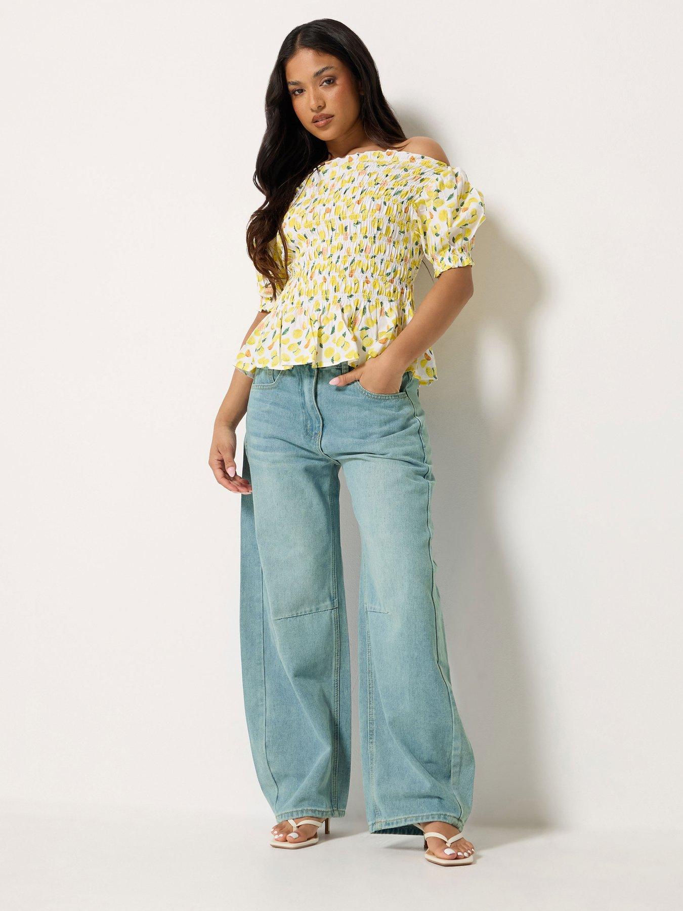 Image 3 of 4 of PixieGirl Petite Barrel Balloon Jeans - Blue