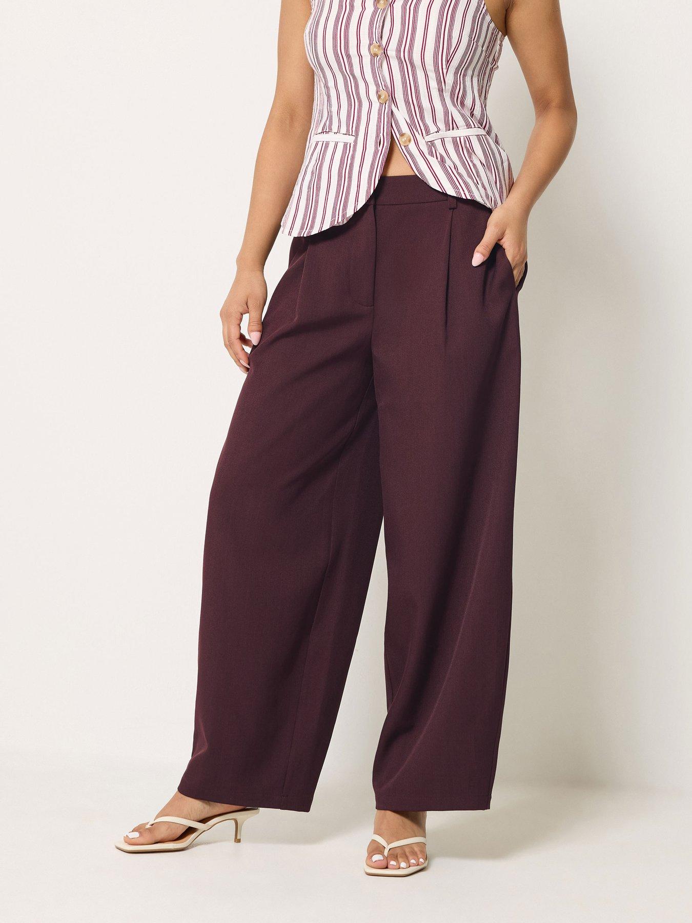 PixieGirl Petite Barrel Leg Trousers - Red