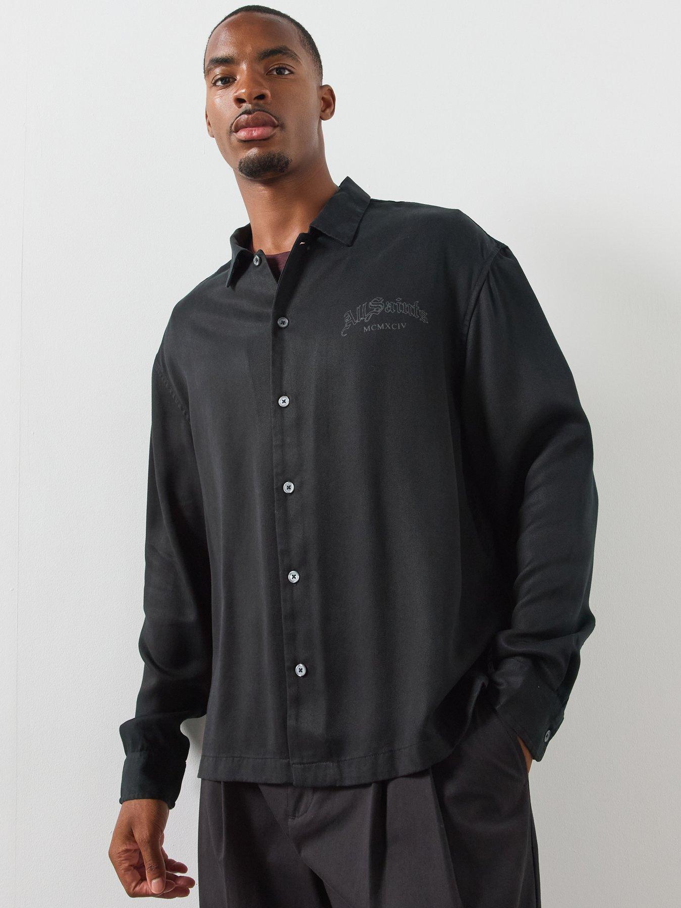 Image 5 of 6 of AllSaints Soul Long Sleeve Shirt - Black