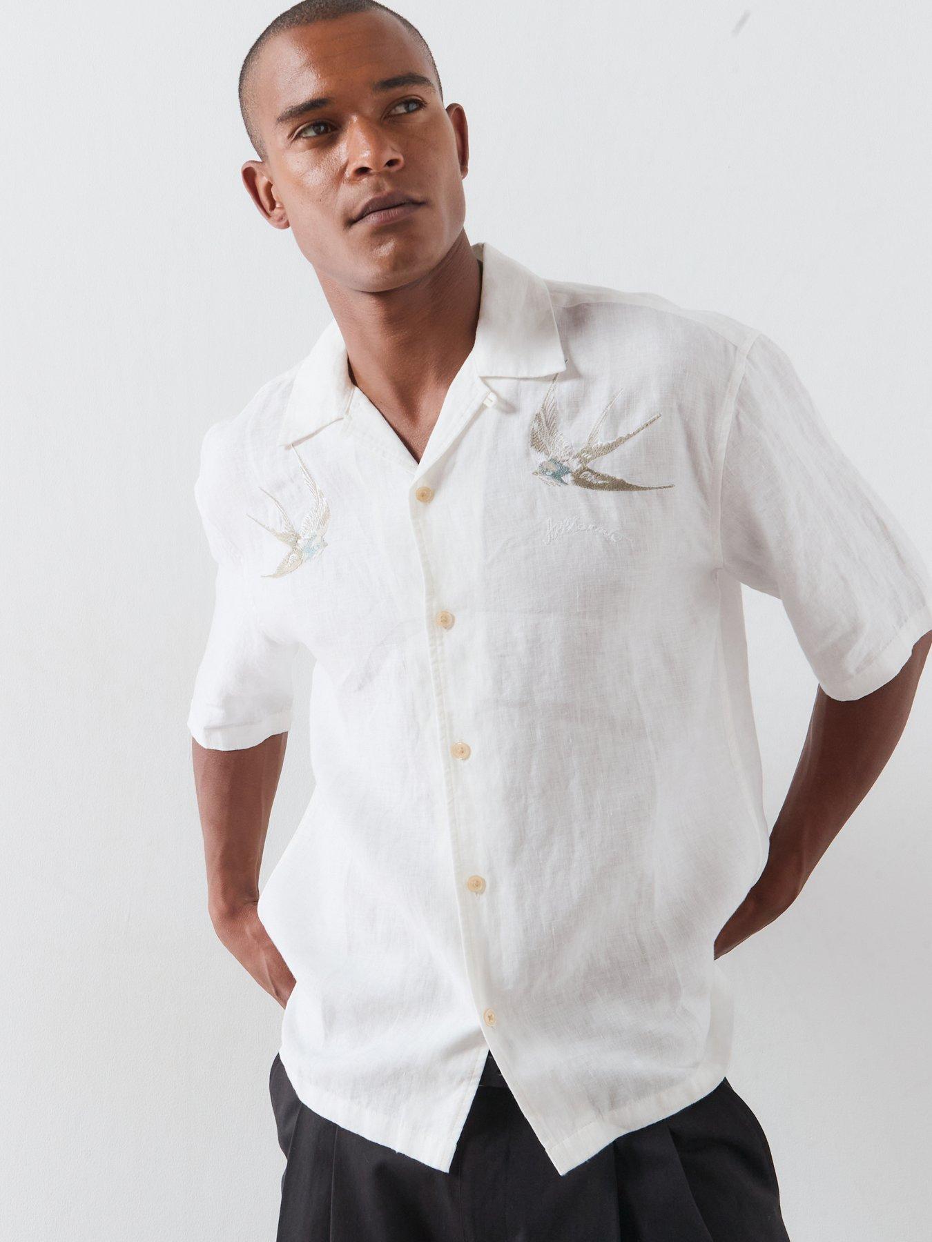 Image 1 of 6 of AllSaints Avia Short Sleeve Shirt - Off White