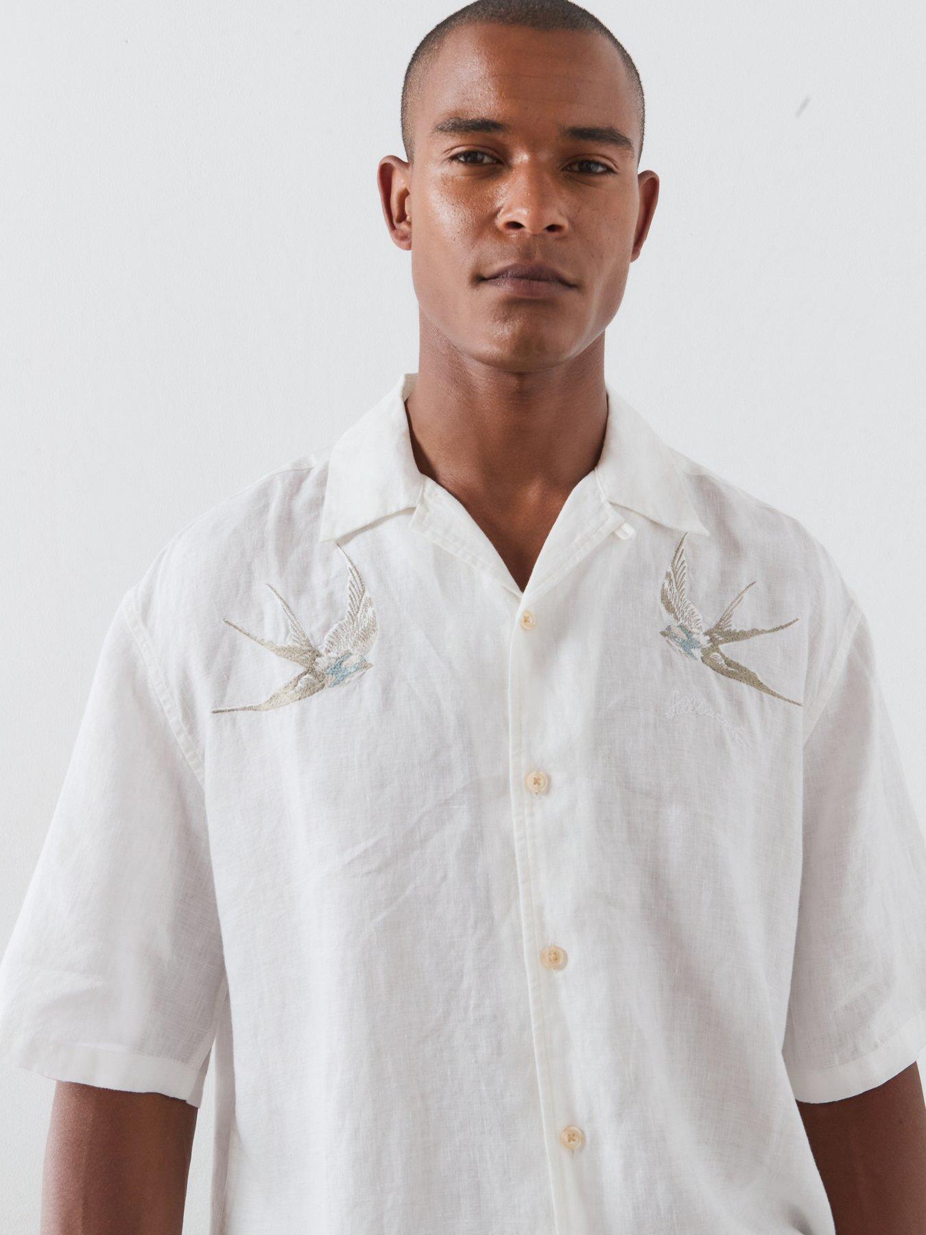 Image 4 of 6 of AllSaints Avia Short Sleeve Shirt - Off White
