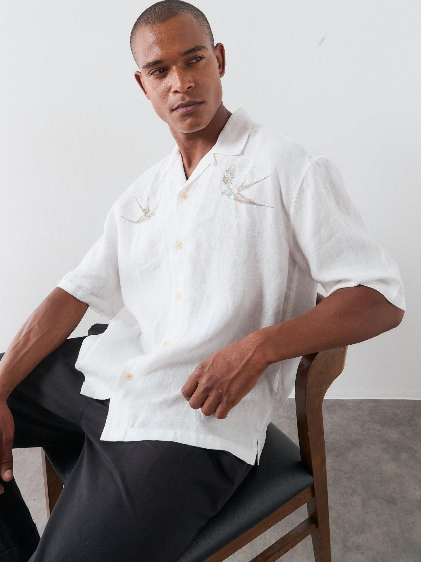 Image 5 of 6 of AllSaints Avia Short Sleeve Shirt - Off White