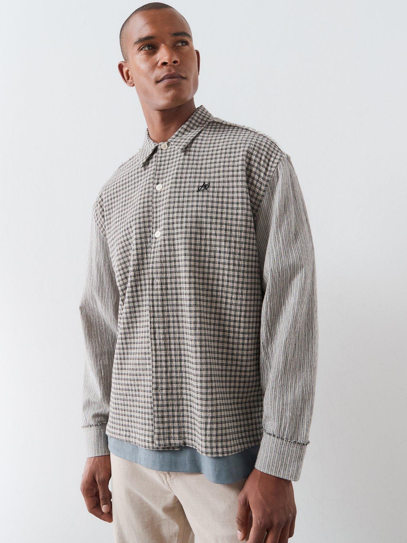 AllSaints Allsaints Kage Long Sleeve Shirt - Off White/black