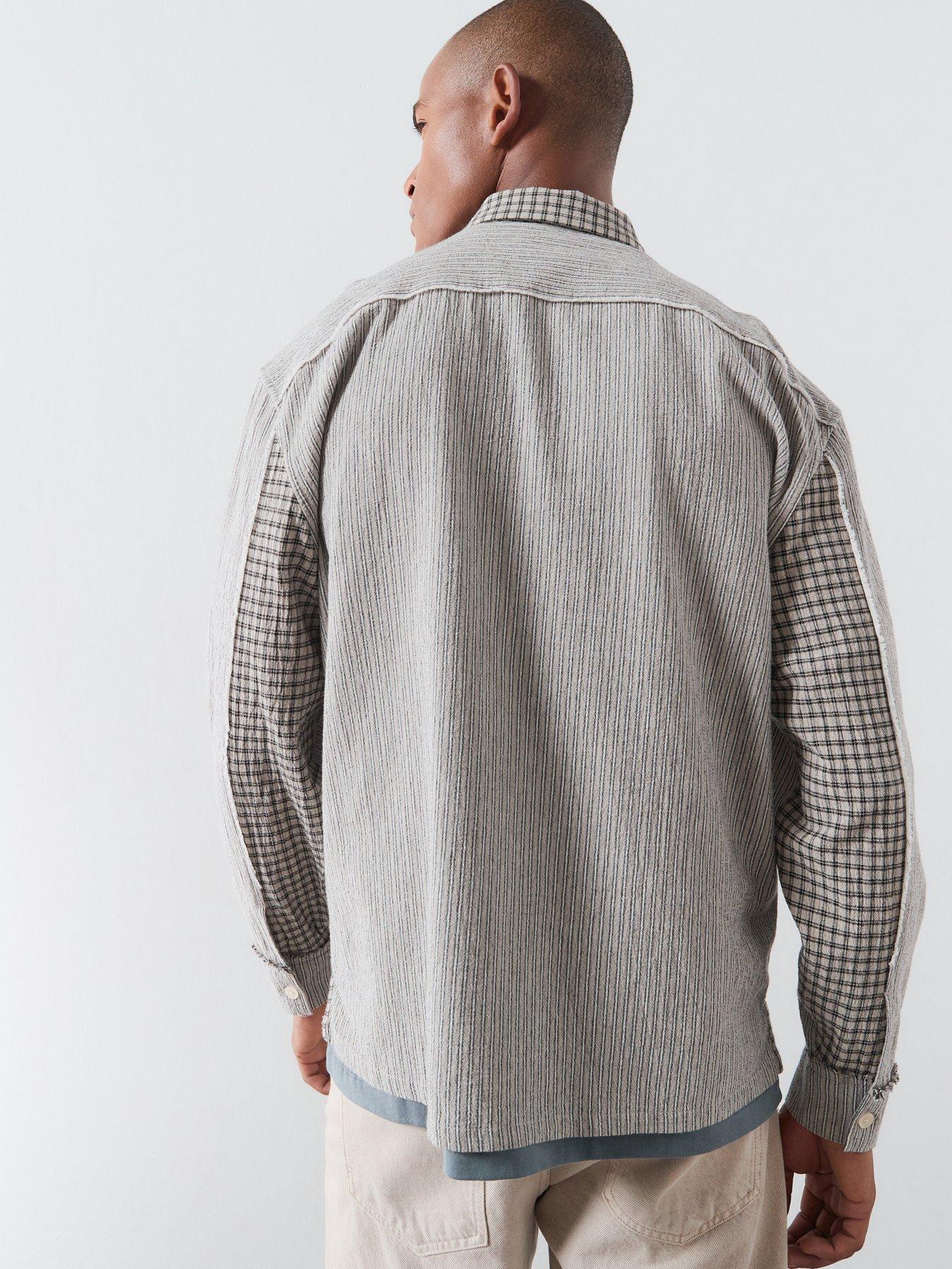 Image 2 of 6 of AllSaints Allsaints Kage Long Sleeve Shirt - Off White/black