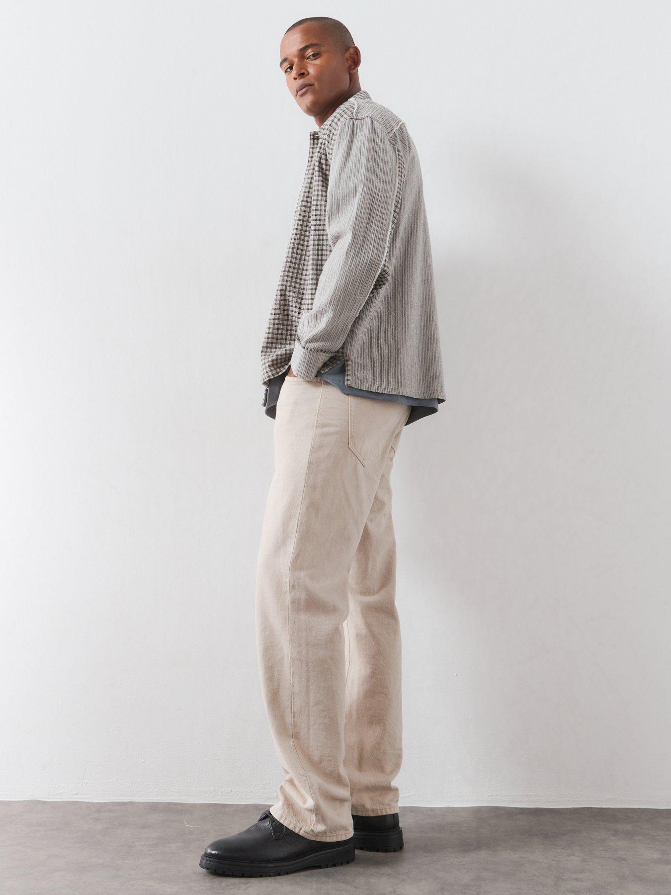 Image 3 of 6 of AllSaints Allsaints Kage Long Sleeve Shirt - Off White/black