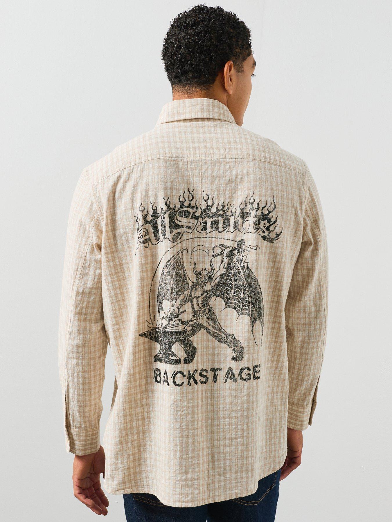 AllSaints Allsaints Repeater Long Sleeve Graphic Shirt - Brown