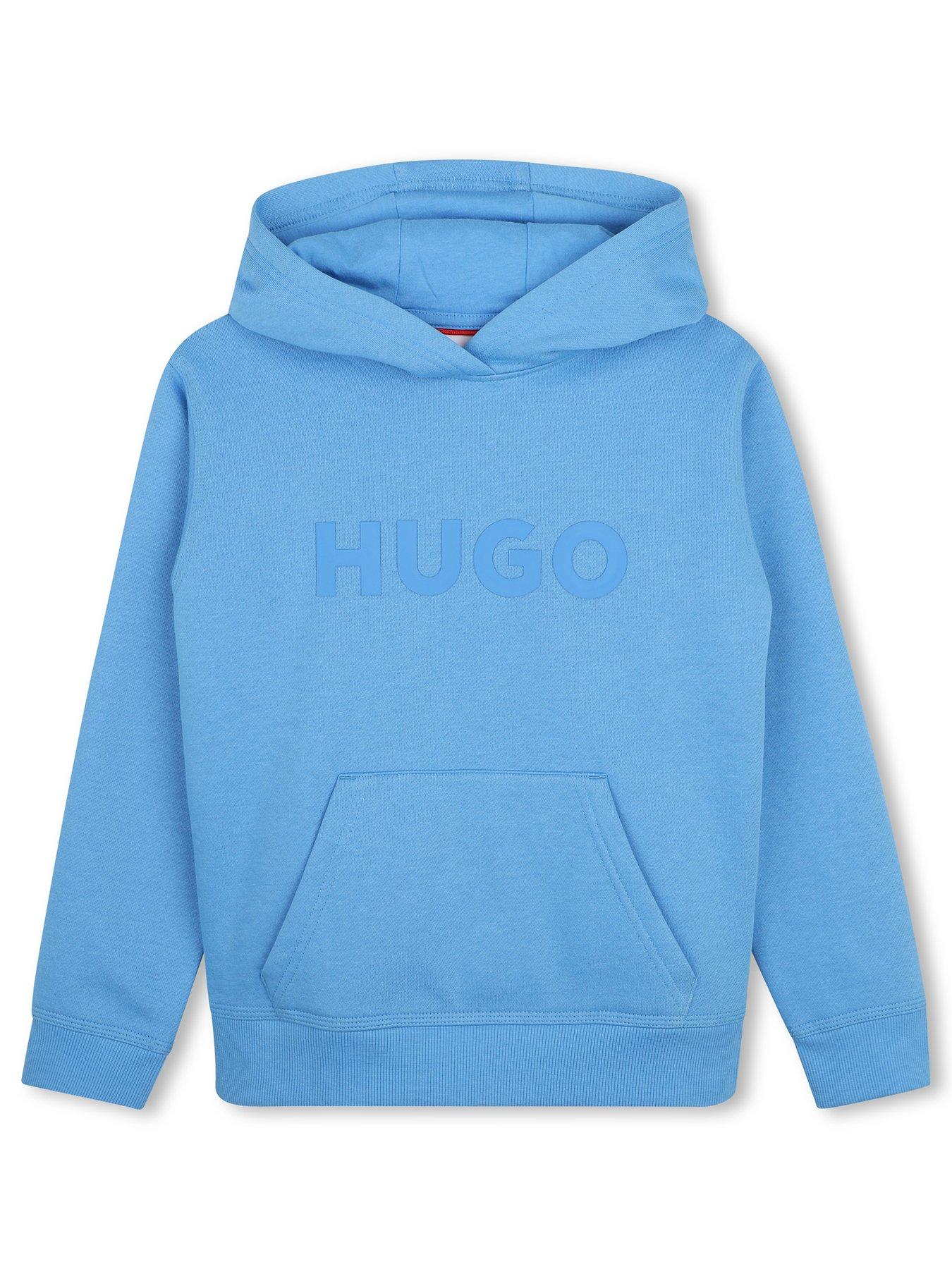 Image 2 of 4 of HUGO Boys Logo Hoodie - Blue