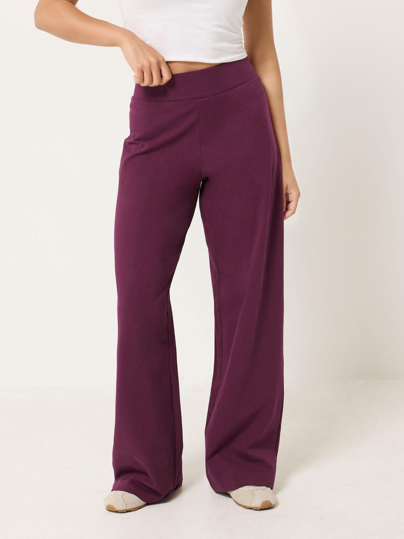 PixieGirl Petite Wide Leg Elasticated Trousers - Red